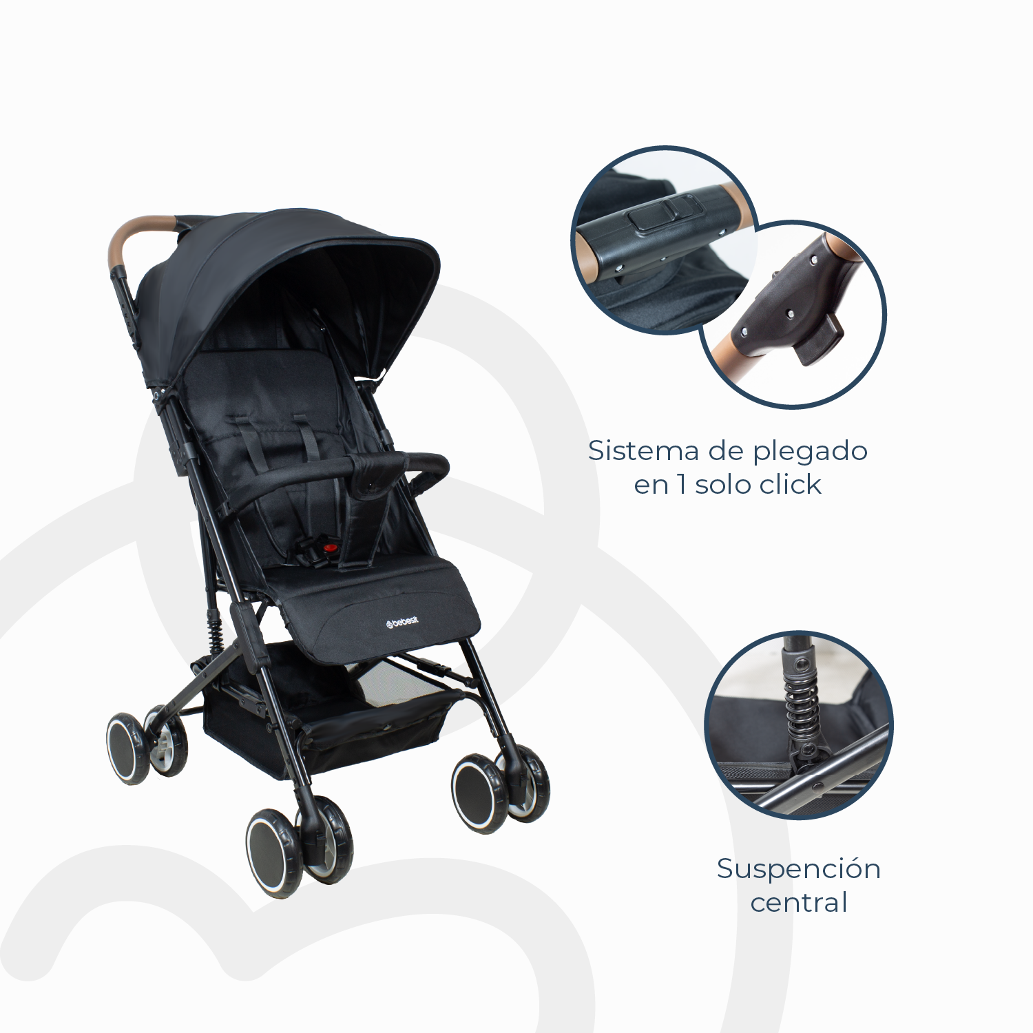 Coche Paseo Maleta Sprint SX Negro