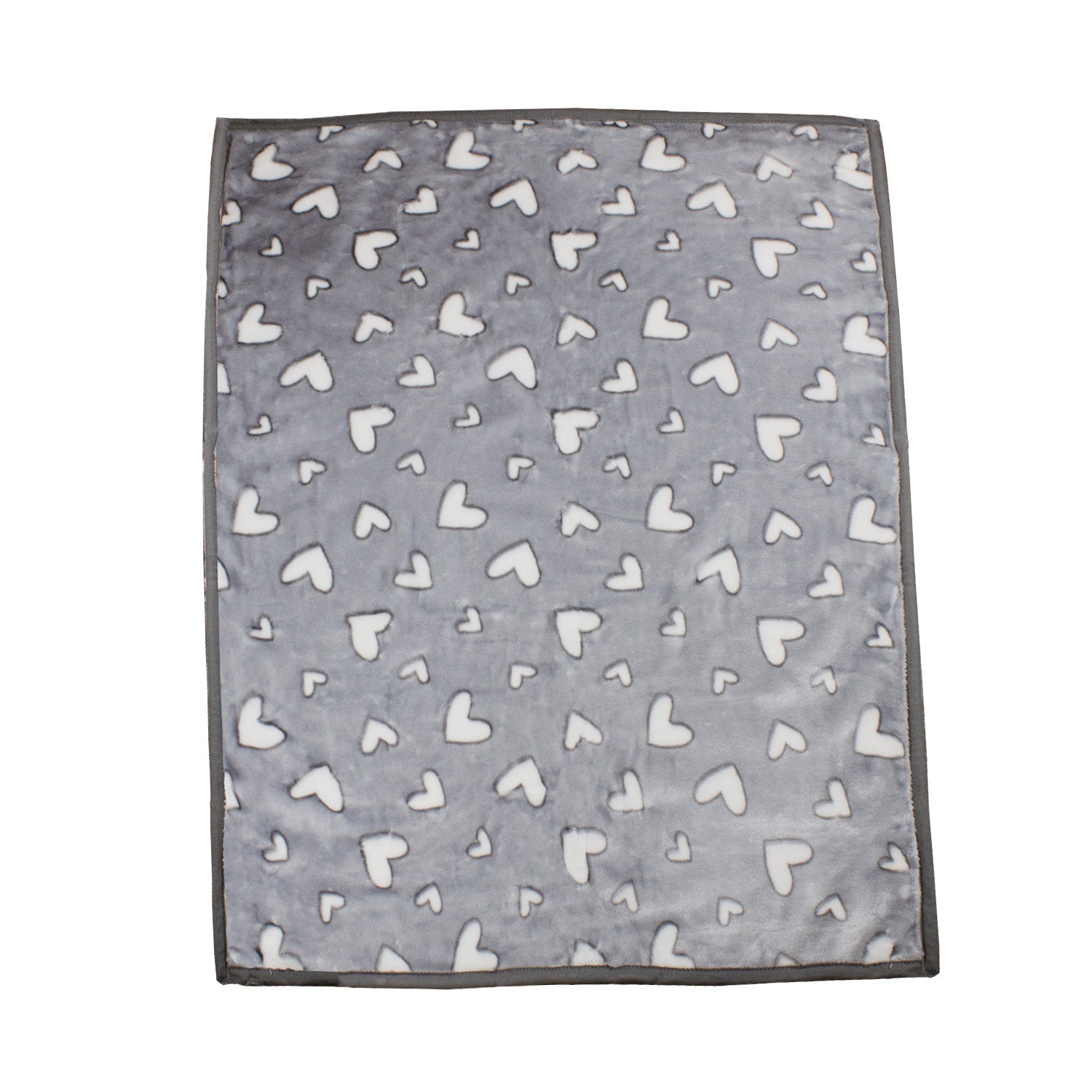 Frazada Ultra Soft Corazones 80x110cm Gris Bebesit