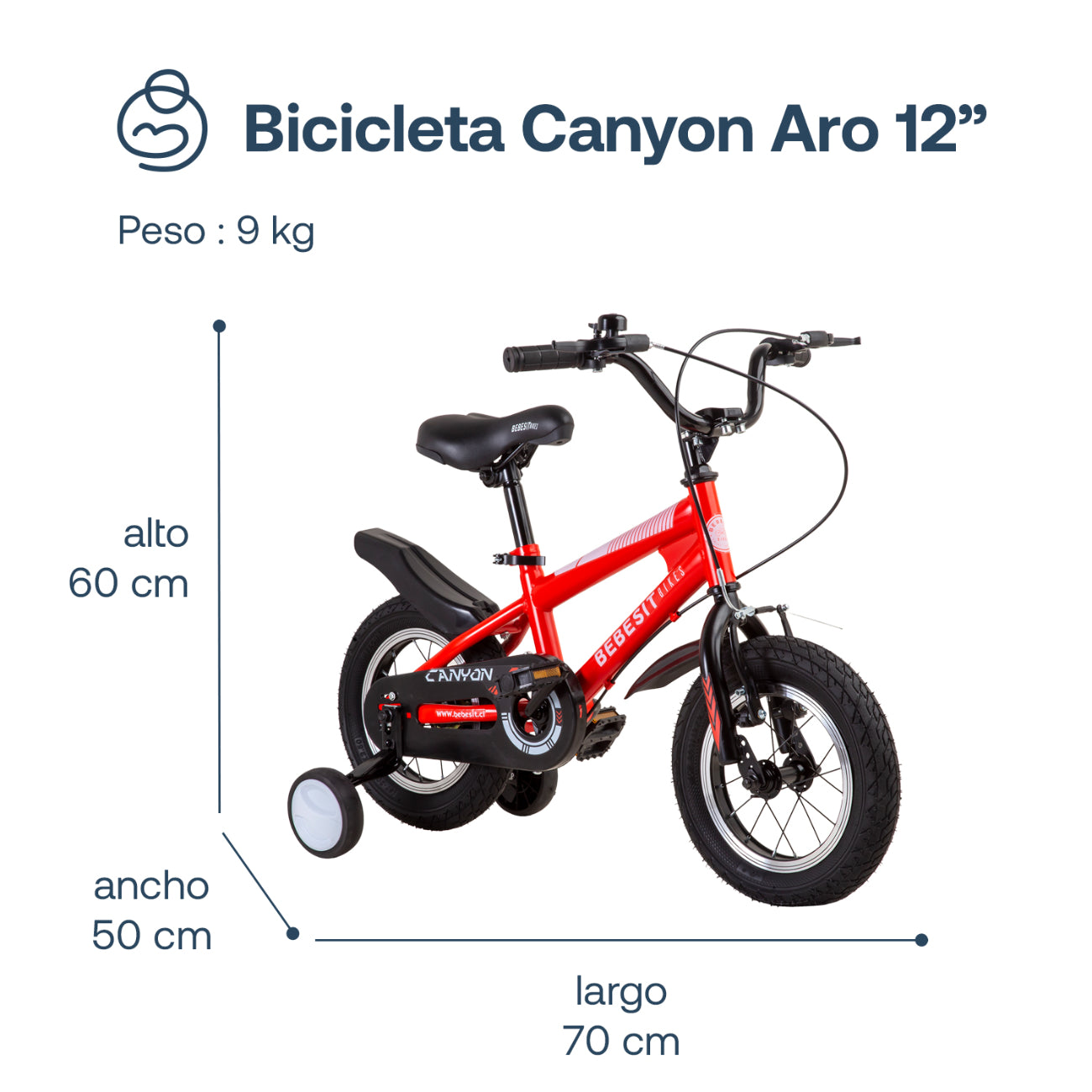 Bicicleta Infantil Canyon Aro 12 Roja