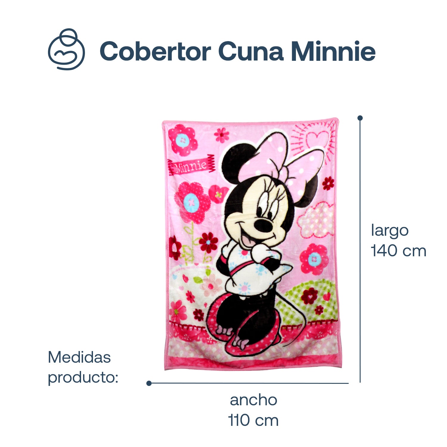 Cobertor Cuna Minnie Rosado