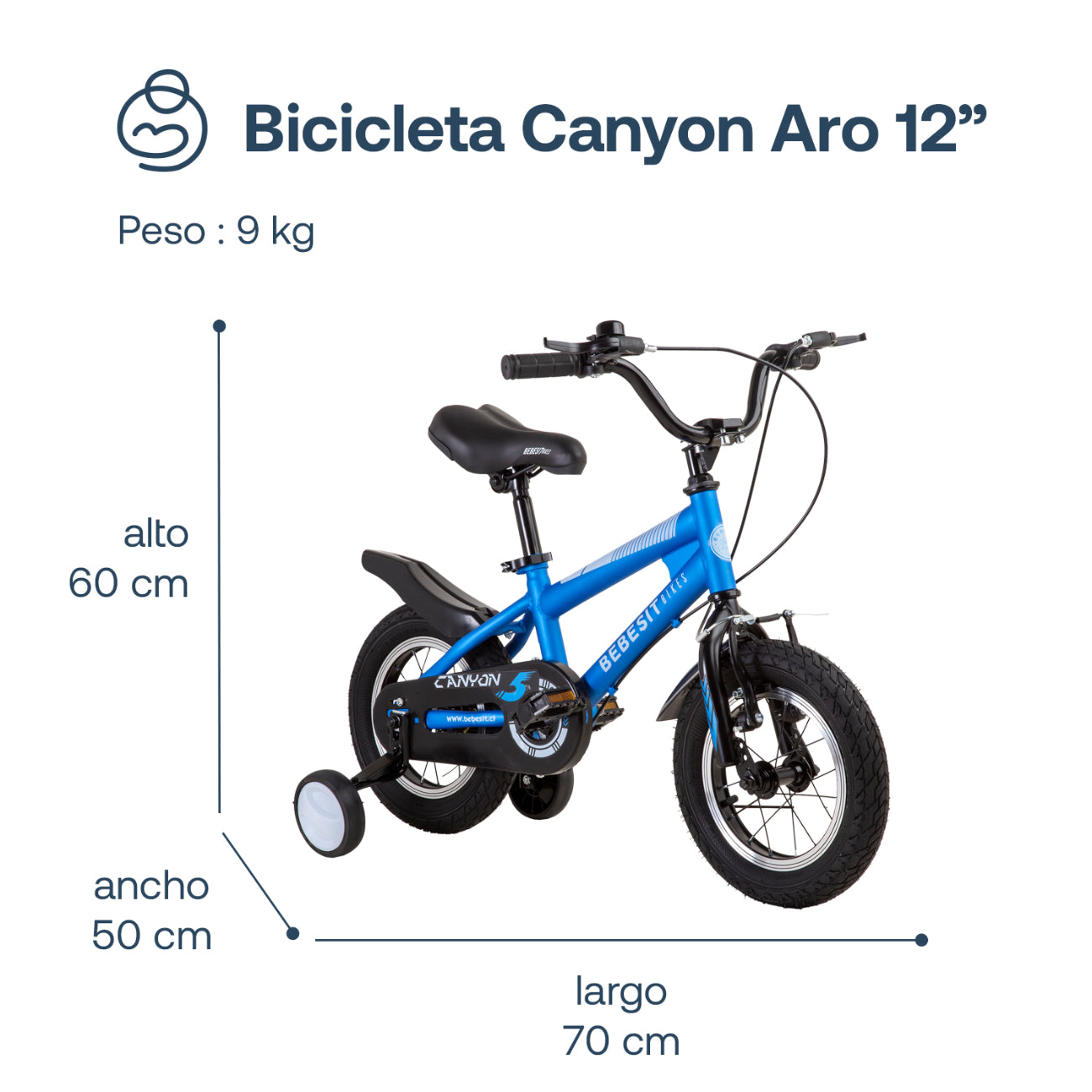 Bicicleta Infantil Canyon Aro 12 Azul