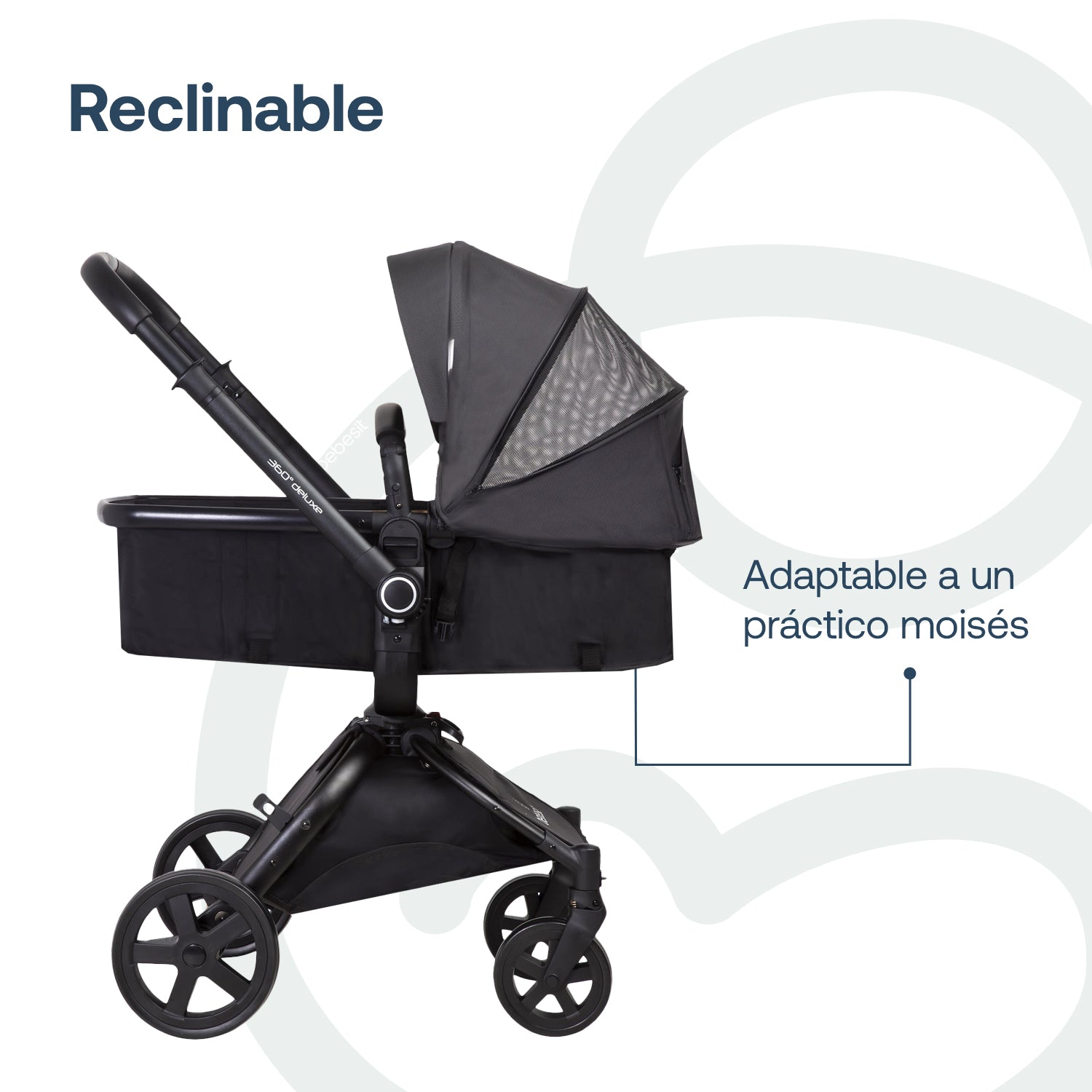 Coche Cuna travel system Deluxe 360° SX  Negro