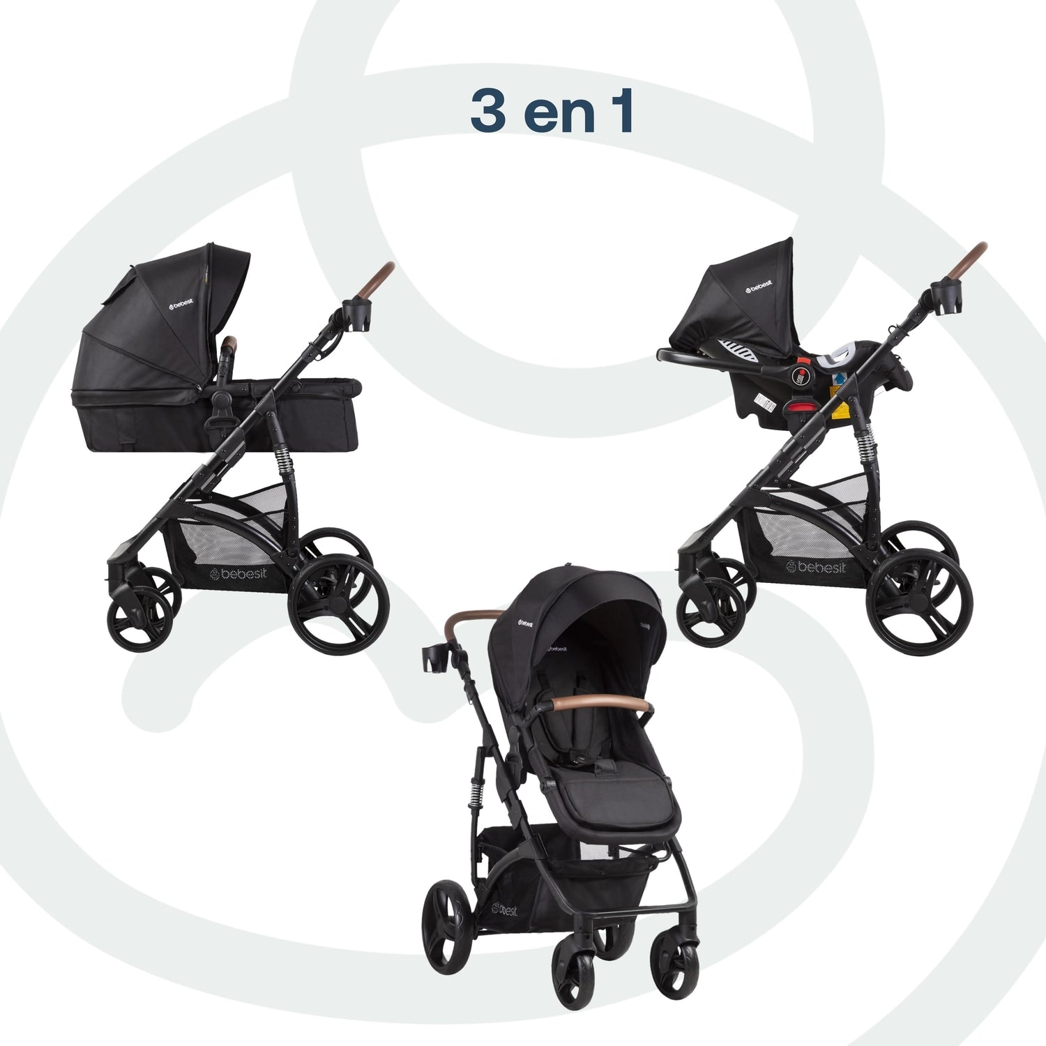 Coche Cuna Travel System Quest LX Negro