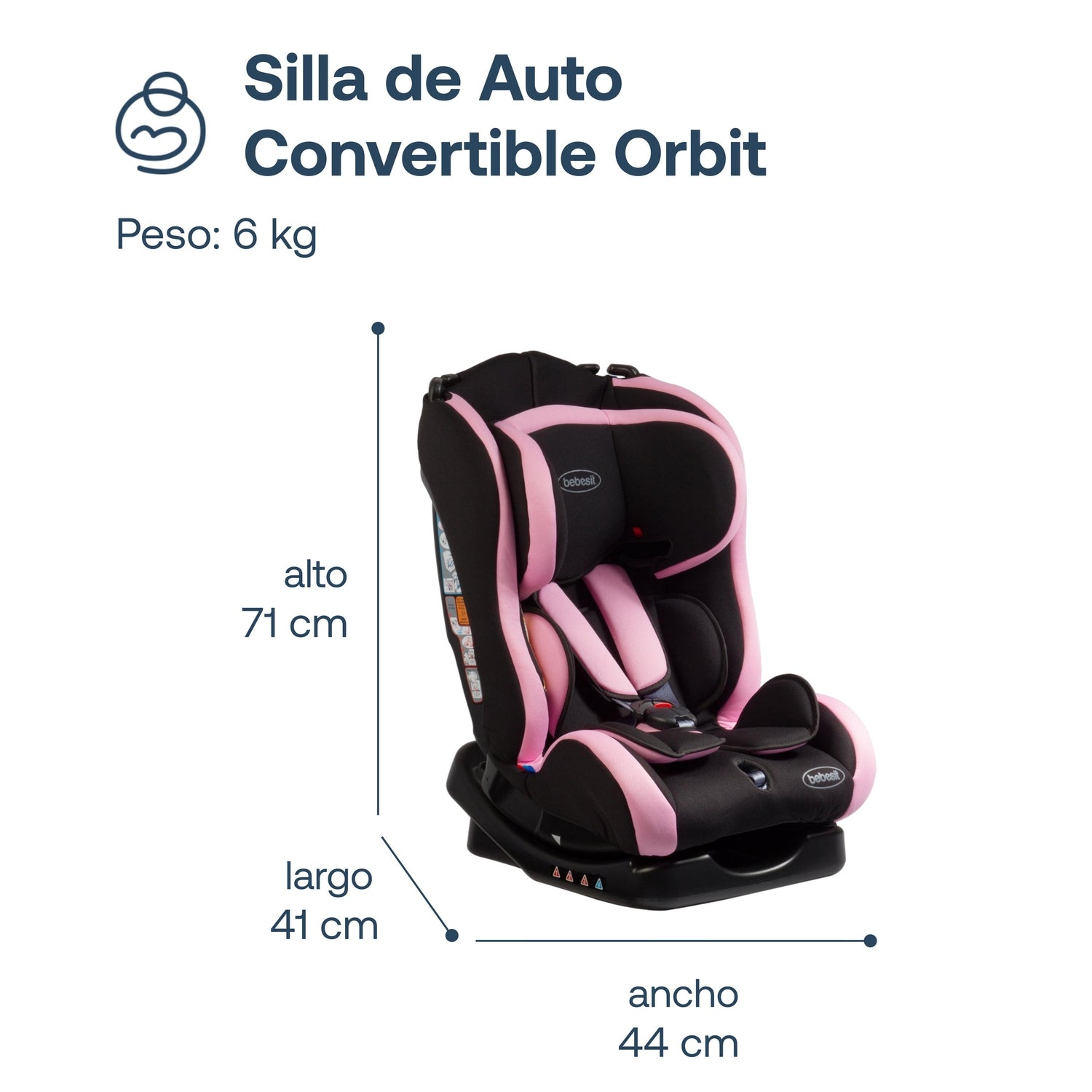 Silla de Auto Convertible Orbit Rosada