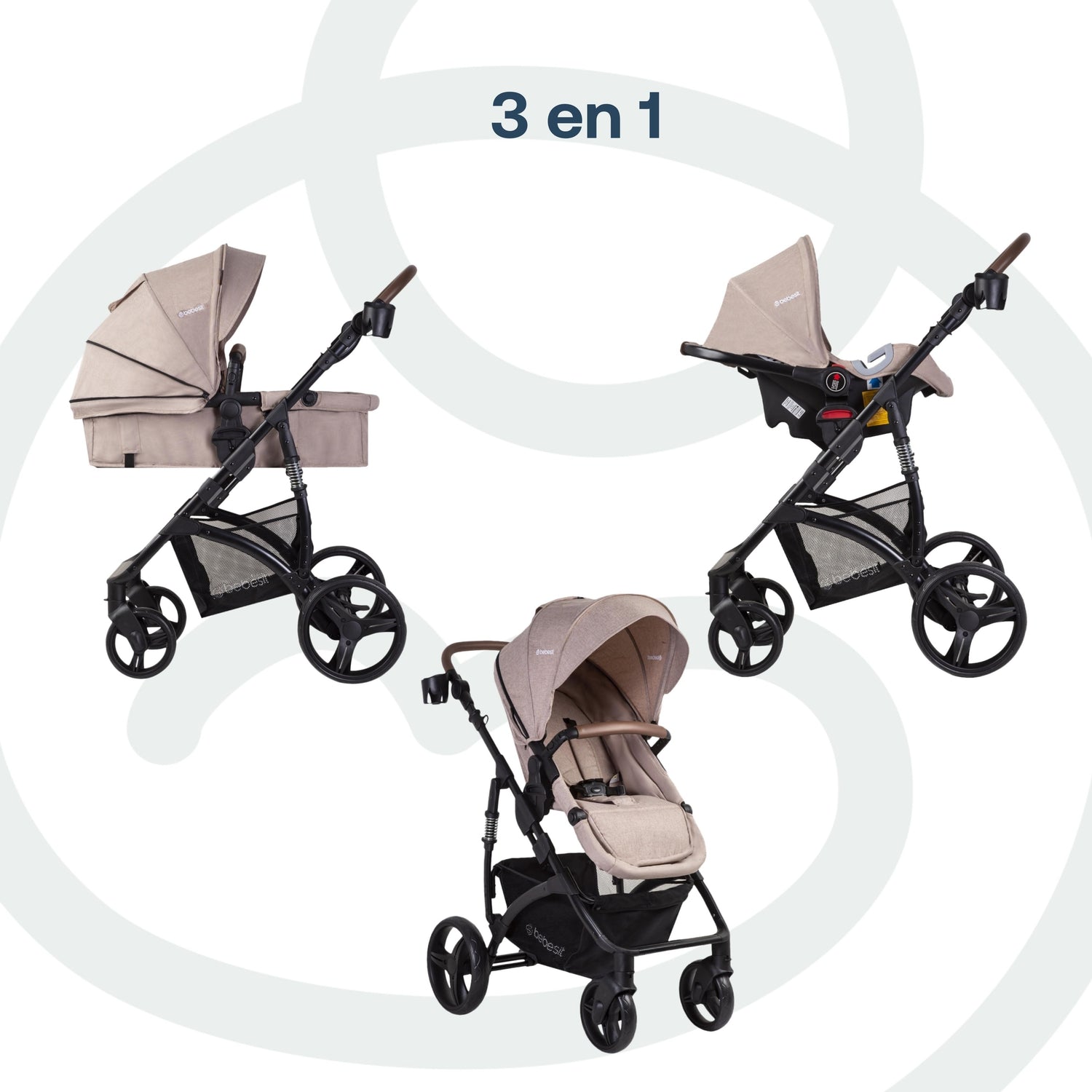 Coche Cuna Travel System Quest LX Beige