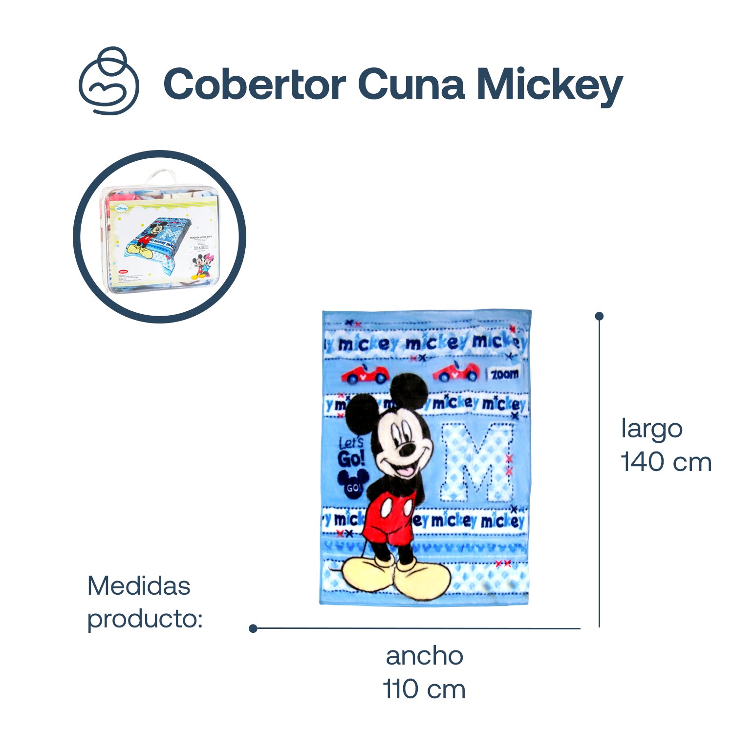 Cobertor Cuna Mickey Celeste