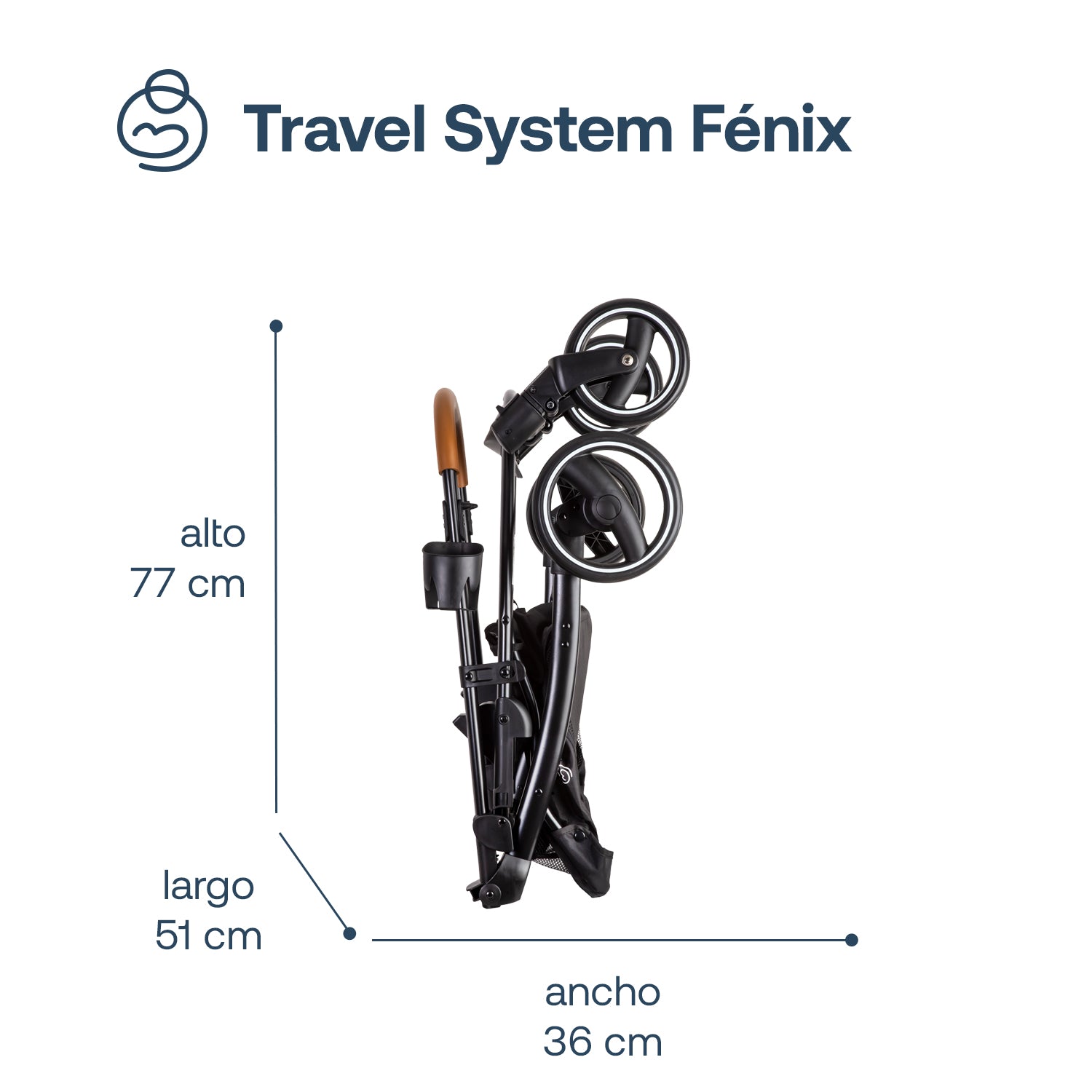 Coche Cuna travel system Fénix Azul