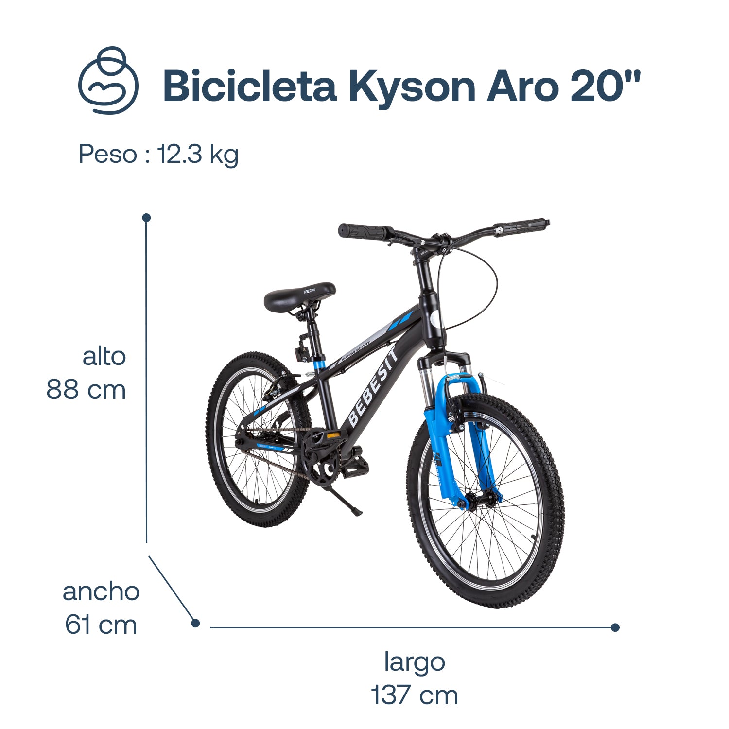 Bicicleta Infantil  Kyson Aro 20 Azul