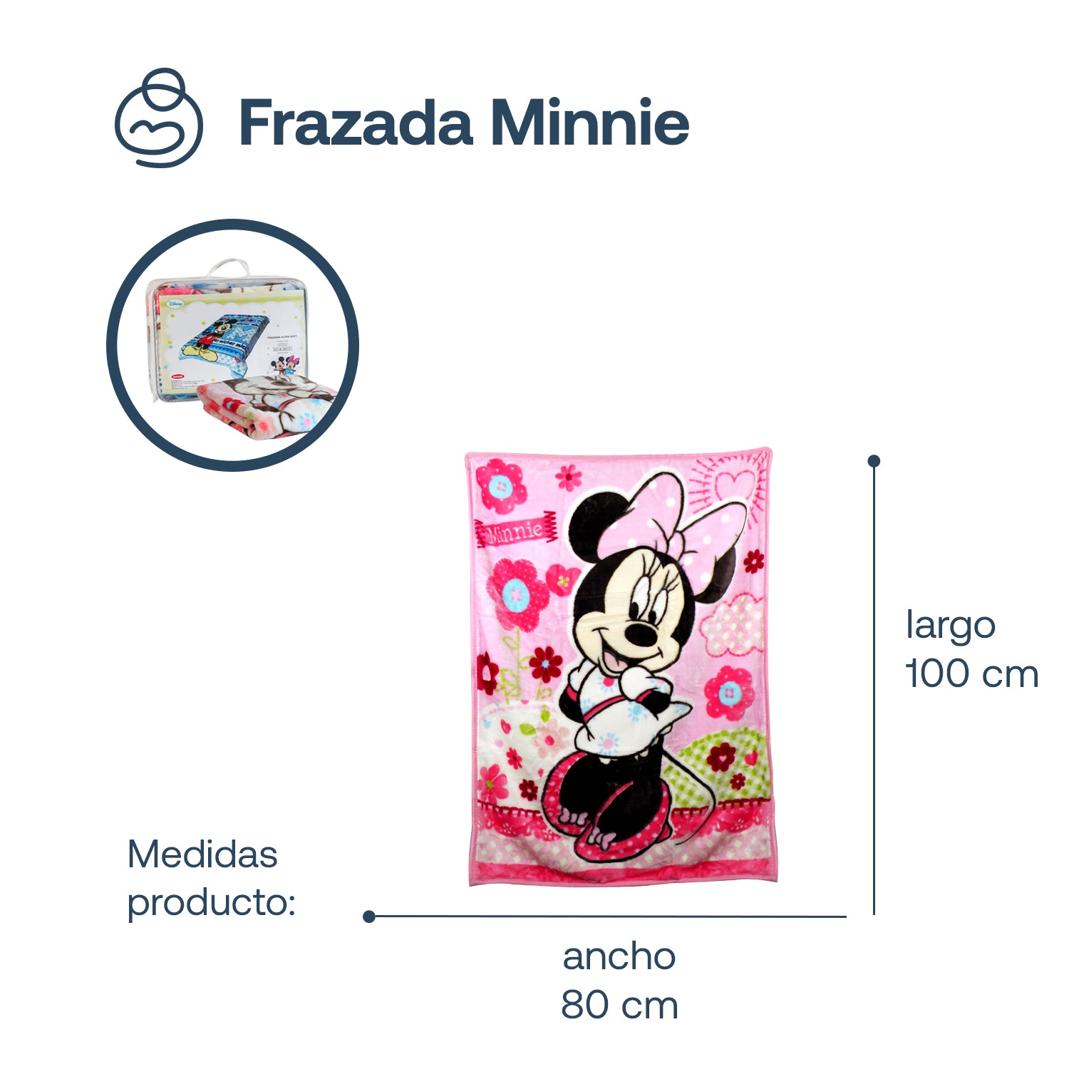 Frazada Minnie Rosada