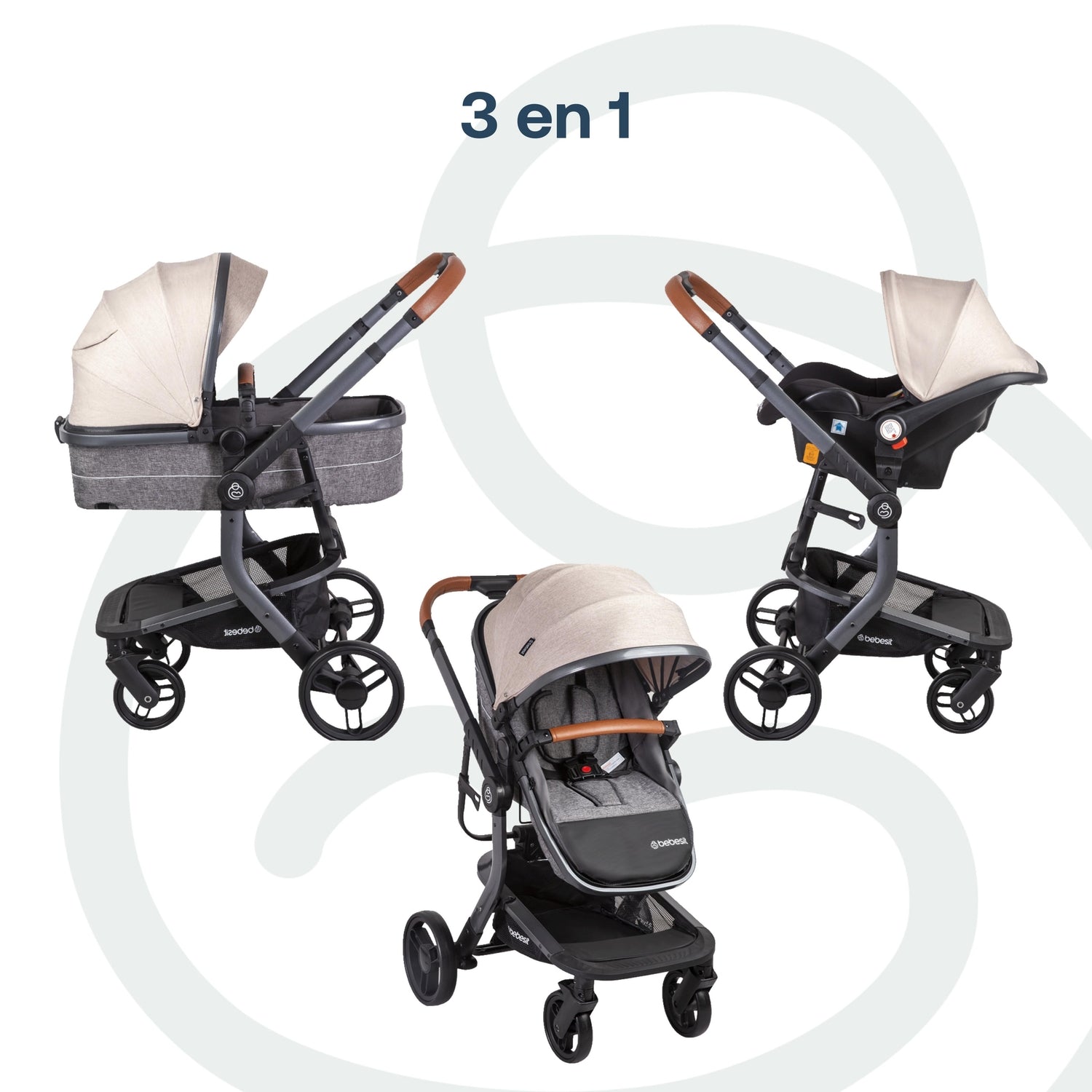 Coche Cuna travel system Taurus Beige