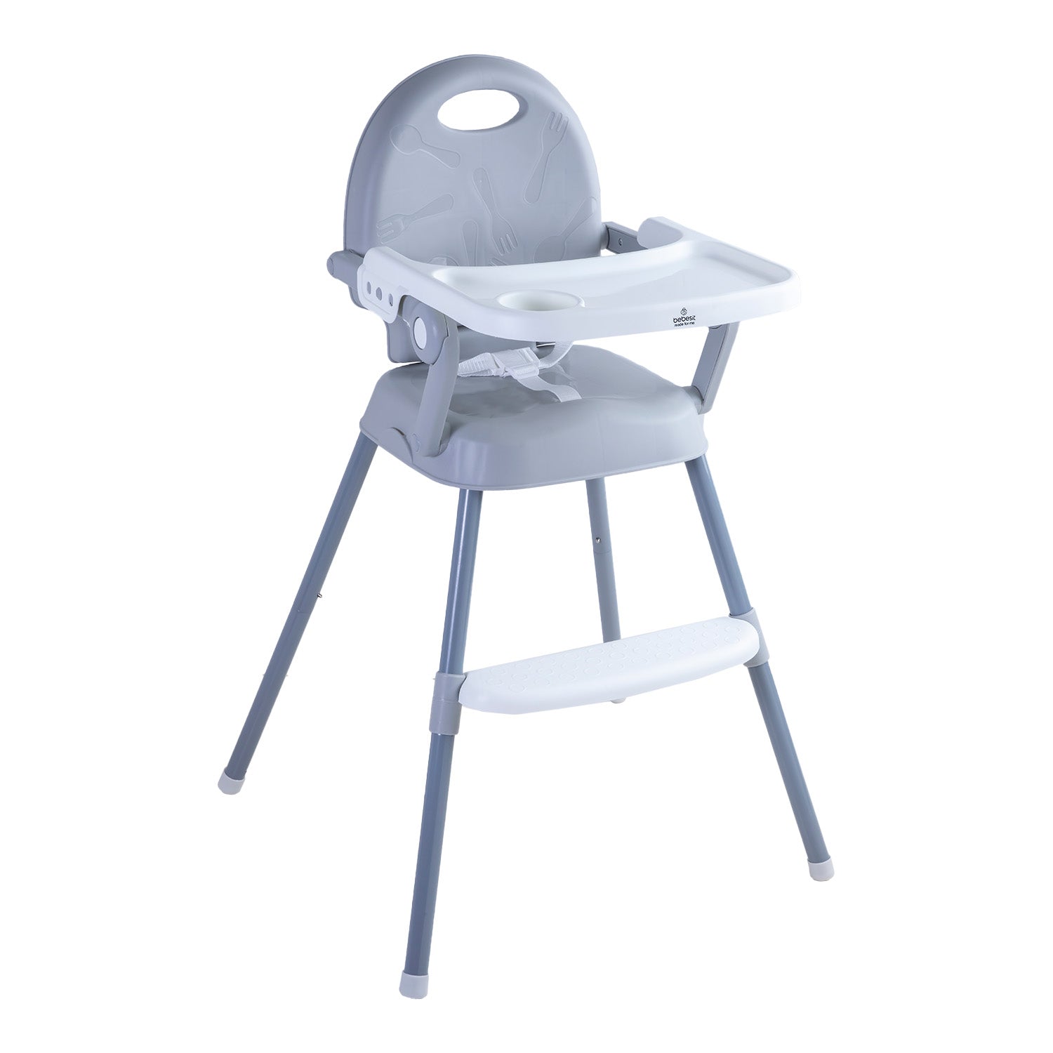 Silla de comer plegable portatil Bebe Niño Fold Gris