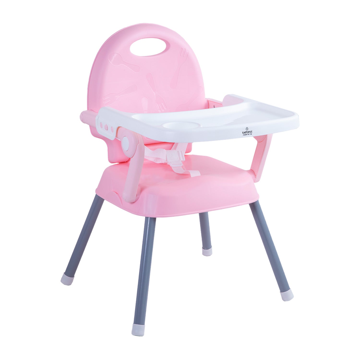 Silla de comer plegable portatil Bebe Niño Fold Rosa