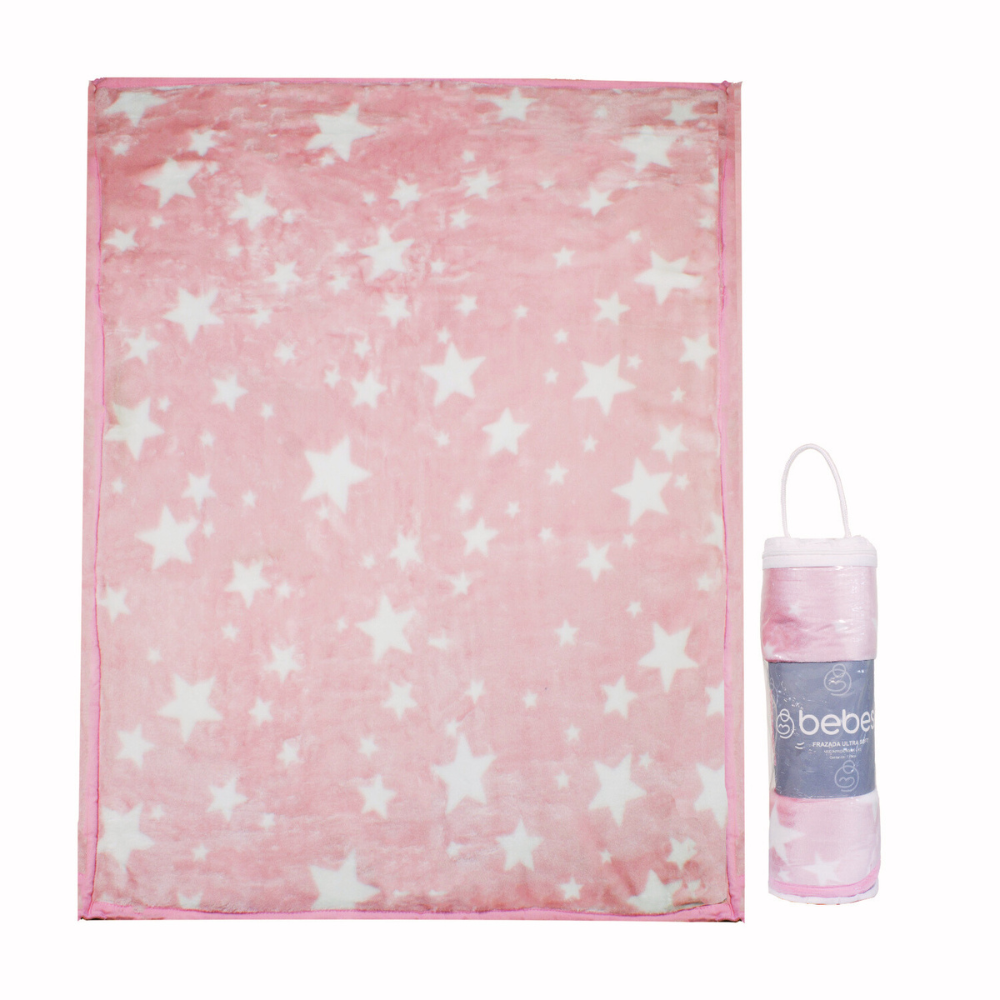 Frazada Ultra Soft Estrella 80x110cm Rosado Bebesit