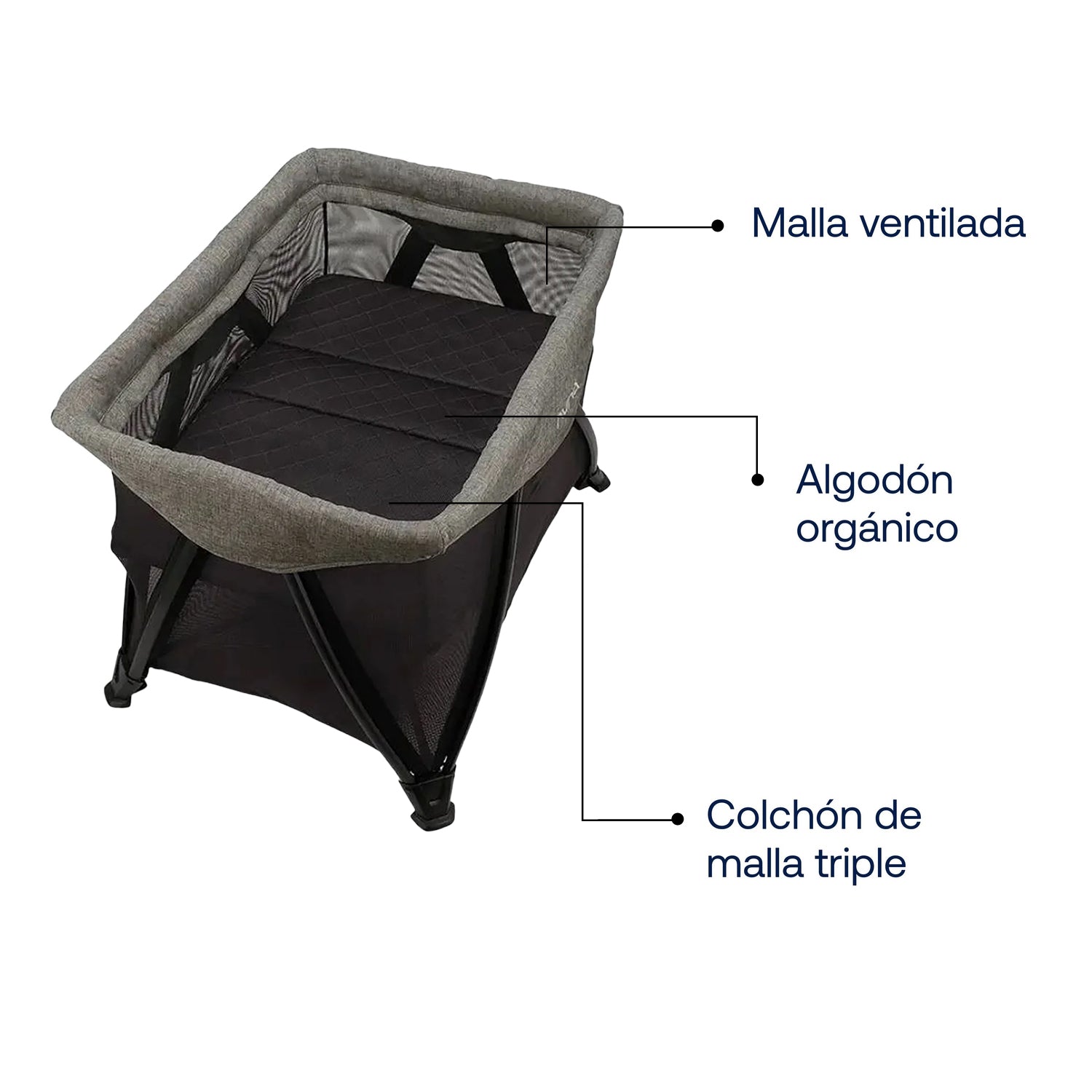Cuna Pack and Play Sena Aire Charcoal