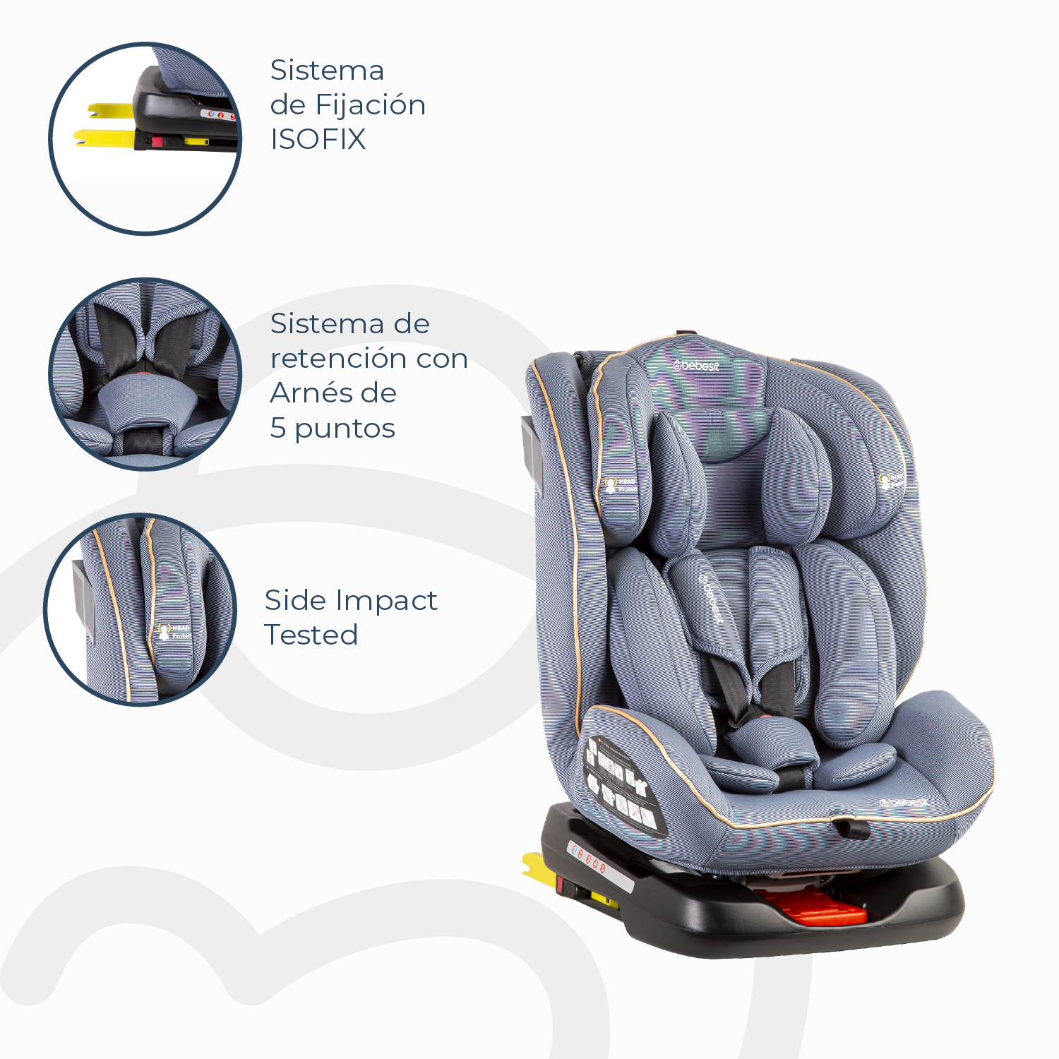 Silla de Auto Convertible 360° Isofix Supra Azul claro