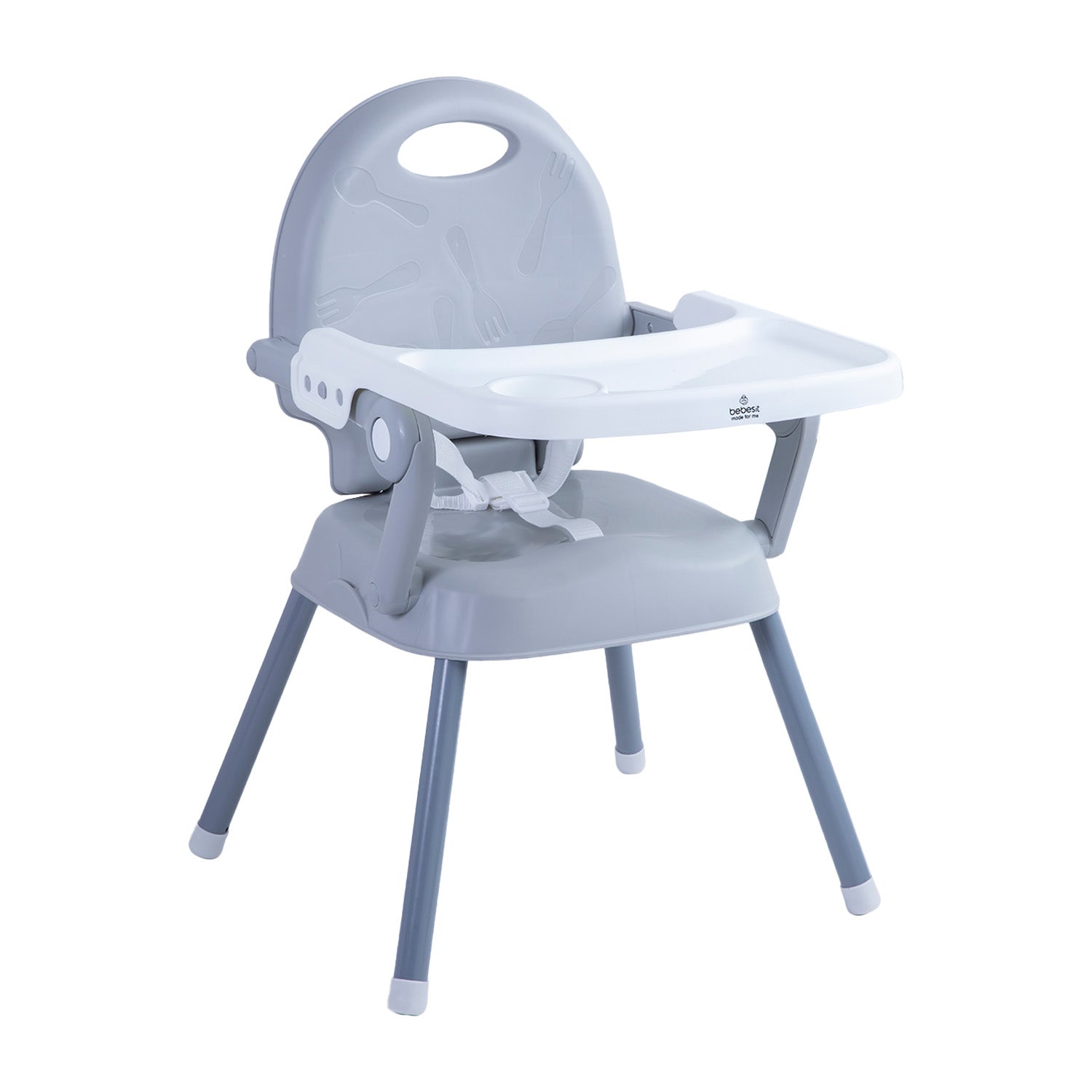 Silla de comer plegable portatil Bebe Niño Fold Gris