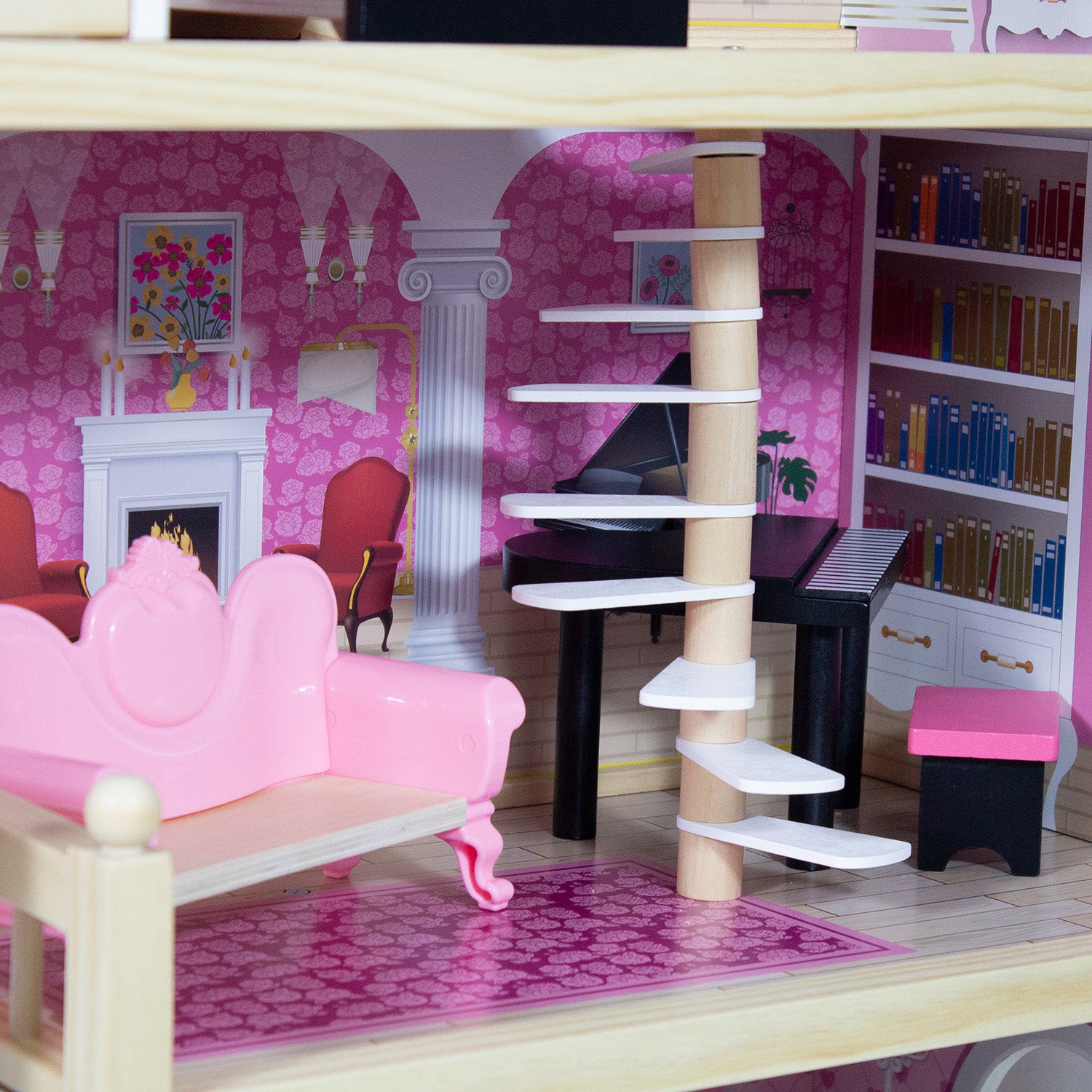 Casa de Muñecas + Muebles Madera Montessori Encantada