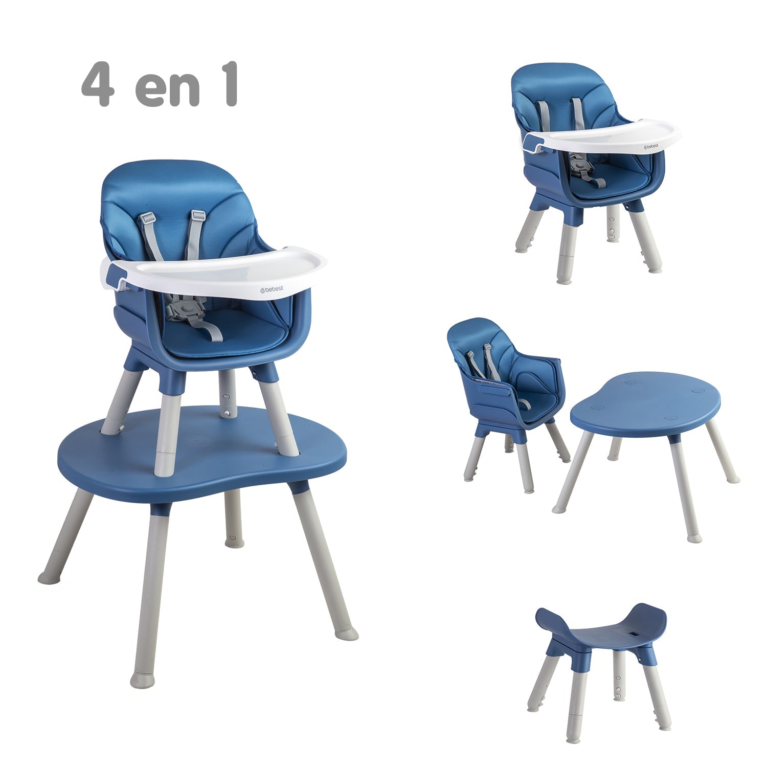 Silla de Comer Baby Desk 4 en 1 Azul Bebesit
