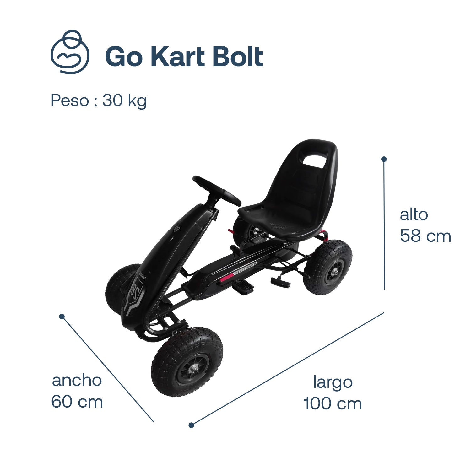 Go Kart Bolt Negro