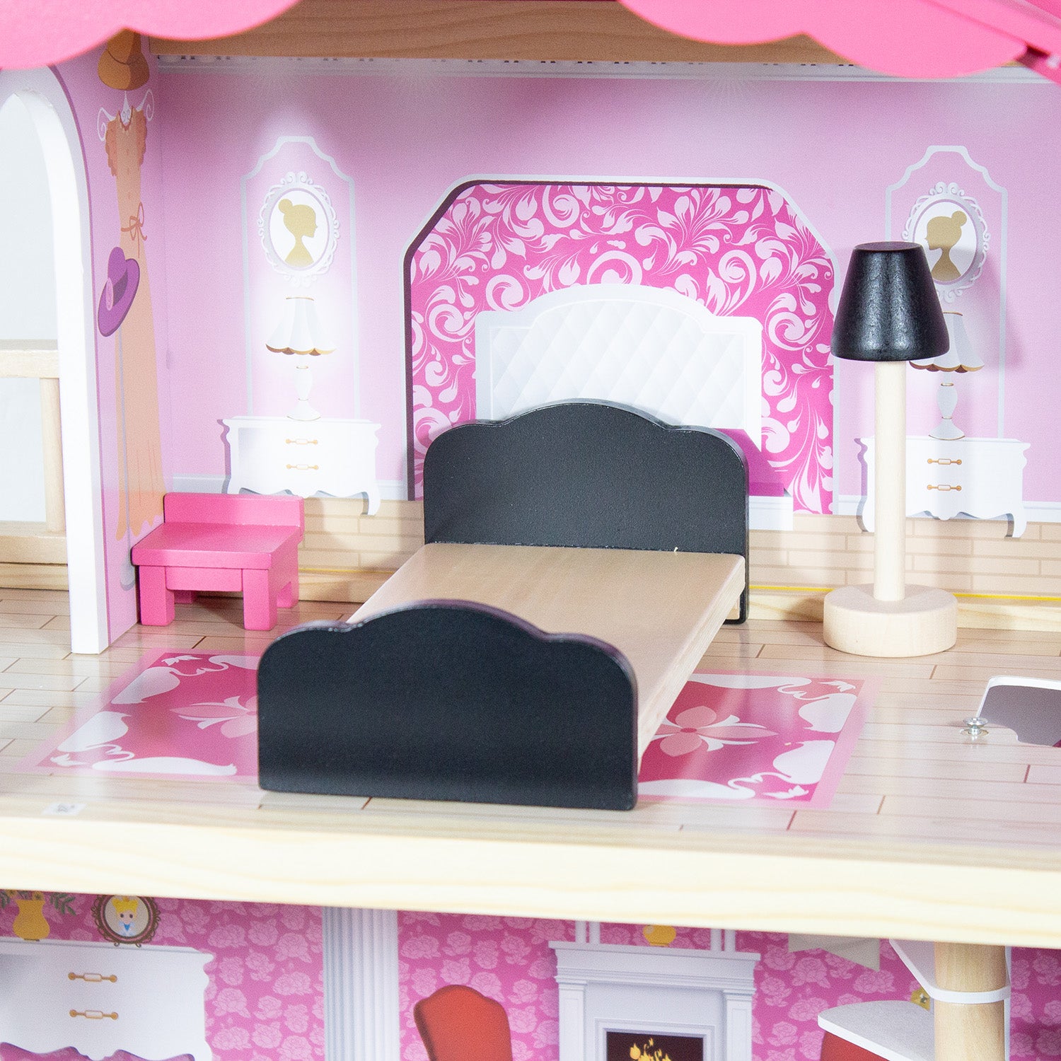 Casa de Muñecas + Muebles Madera Montessori Encantada