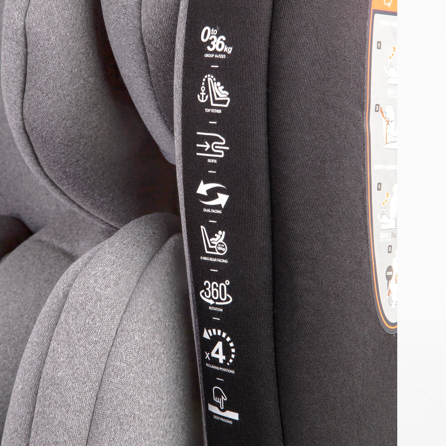 Silla de Auto Convertible 360° Isofix  Saturn Gris claro