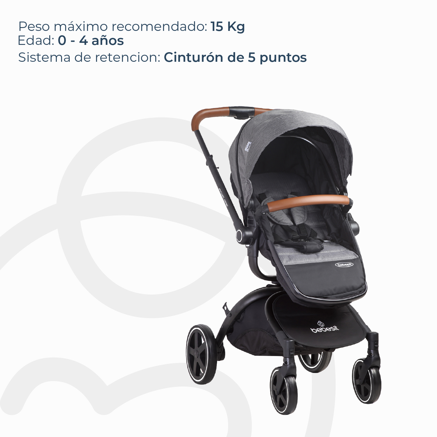 Coche Cuna travel system Deluxe 360° SX Gris