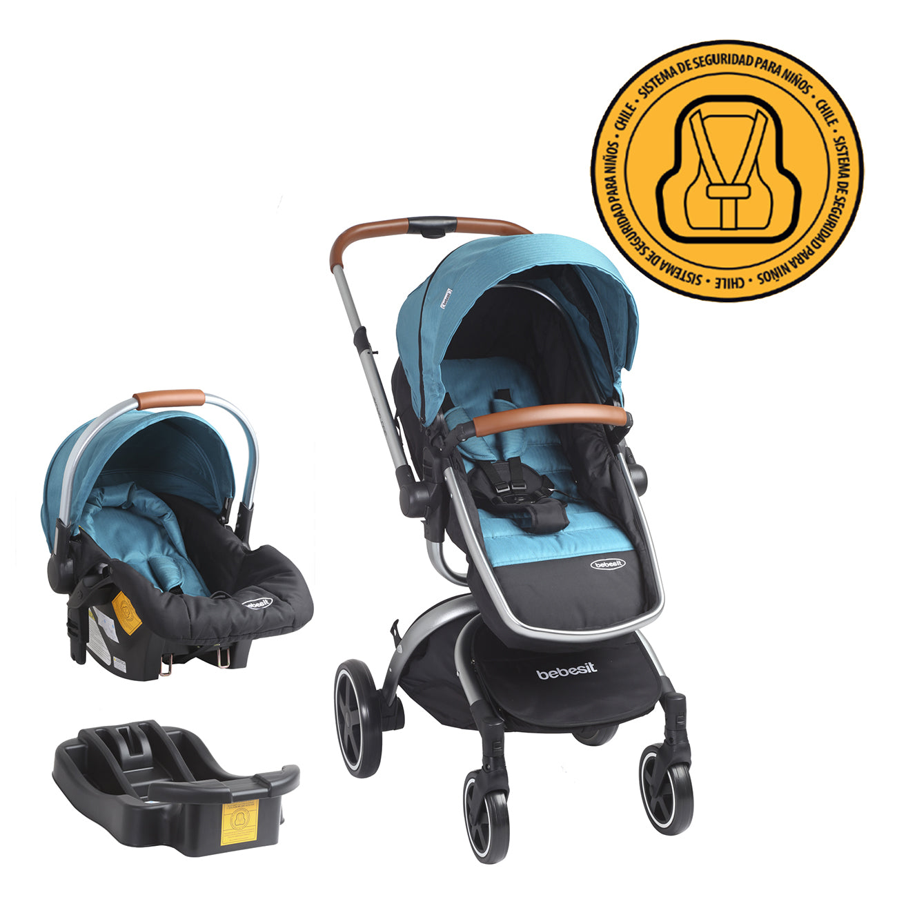 Coche Cuna travel system Deluxe 360° Verde