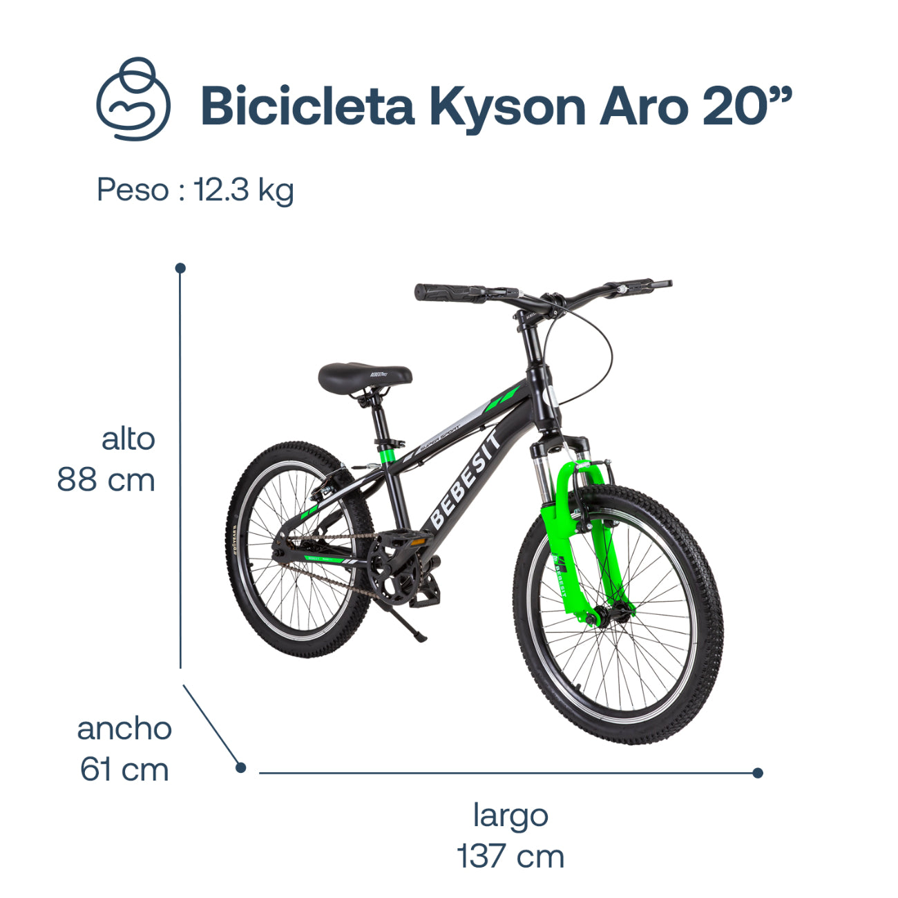 Bicicleta Infantil  Kyson Aro 20 Verde