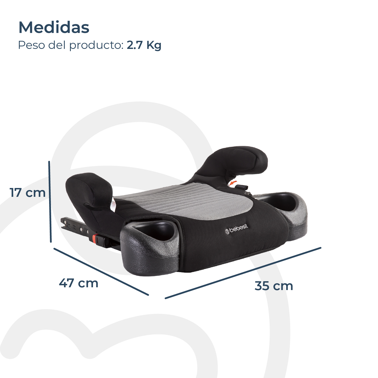 Alzador Isofix Gris Bebesit