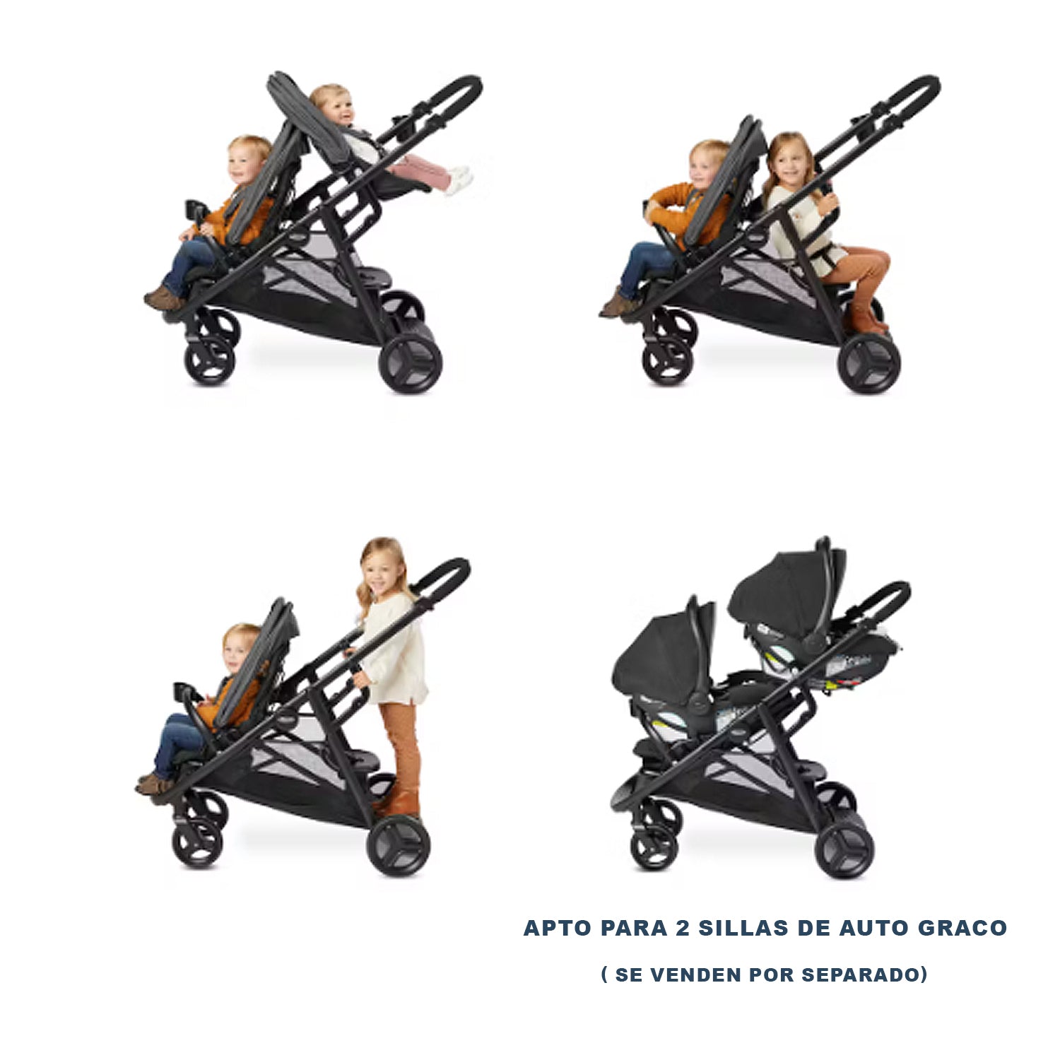 Coche de Paseo Doble Ready2Grow LX 2.0 Clark Graco