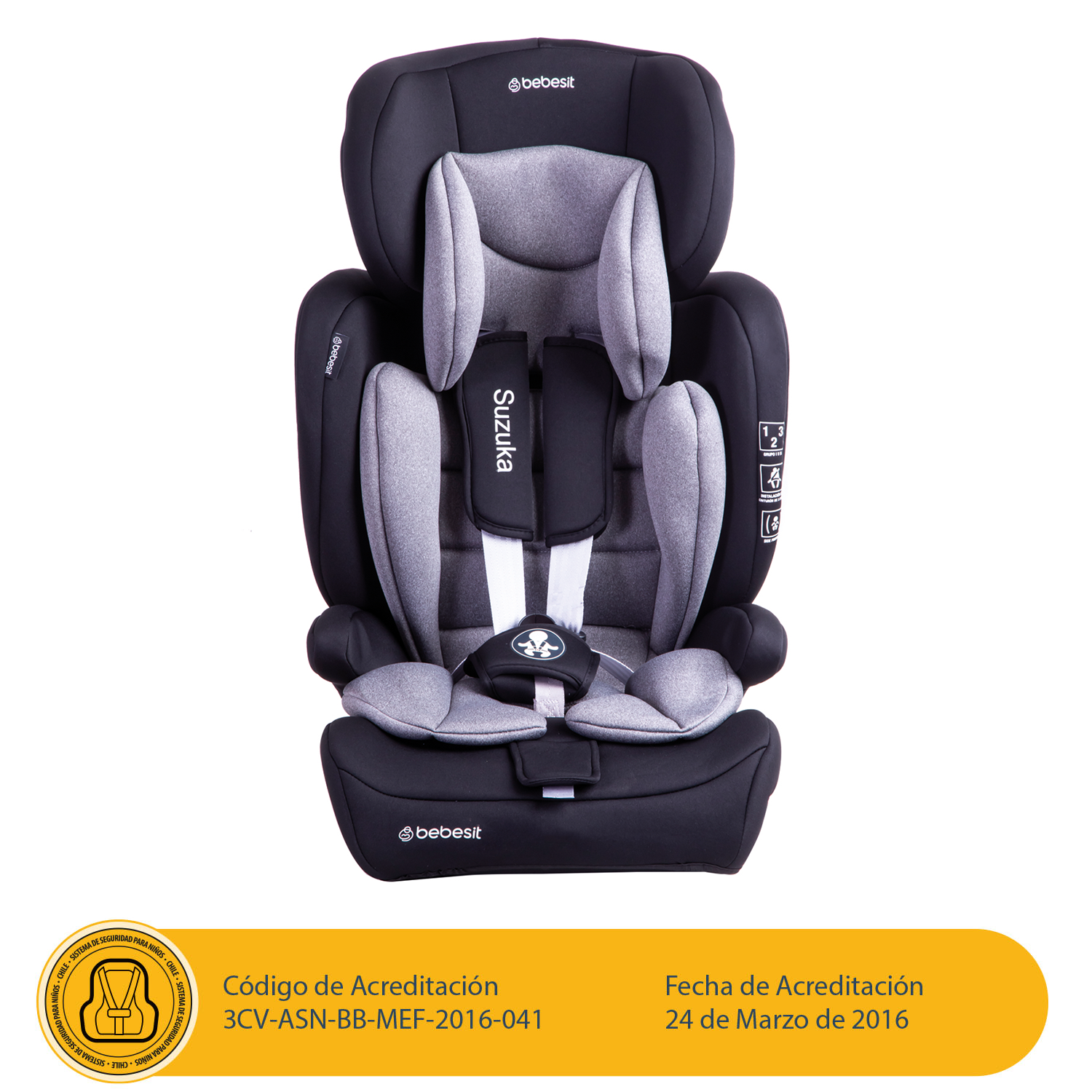 Silla de Auto Butaca Suzuka Gris