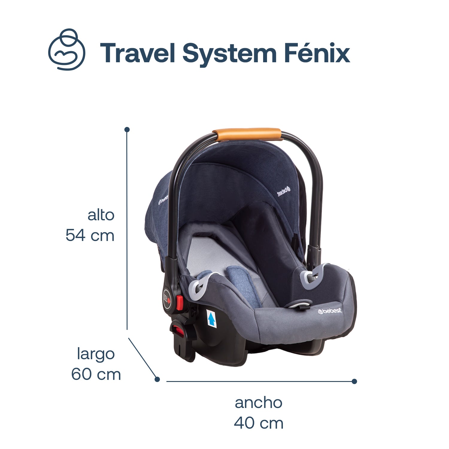 Coche Cuna travel system Fénix Azul