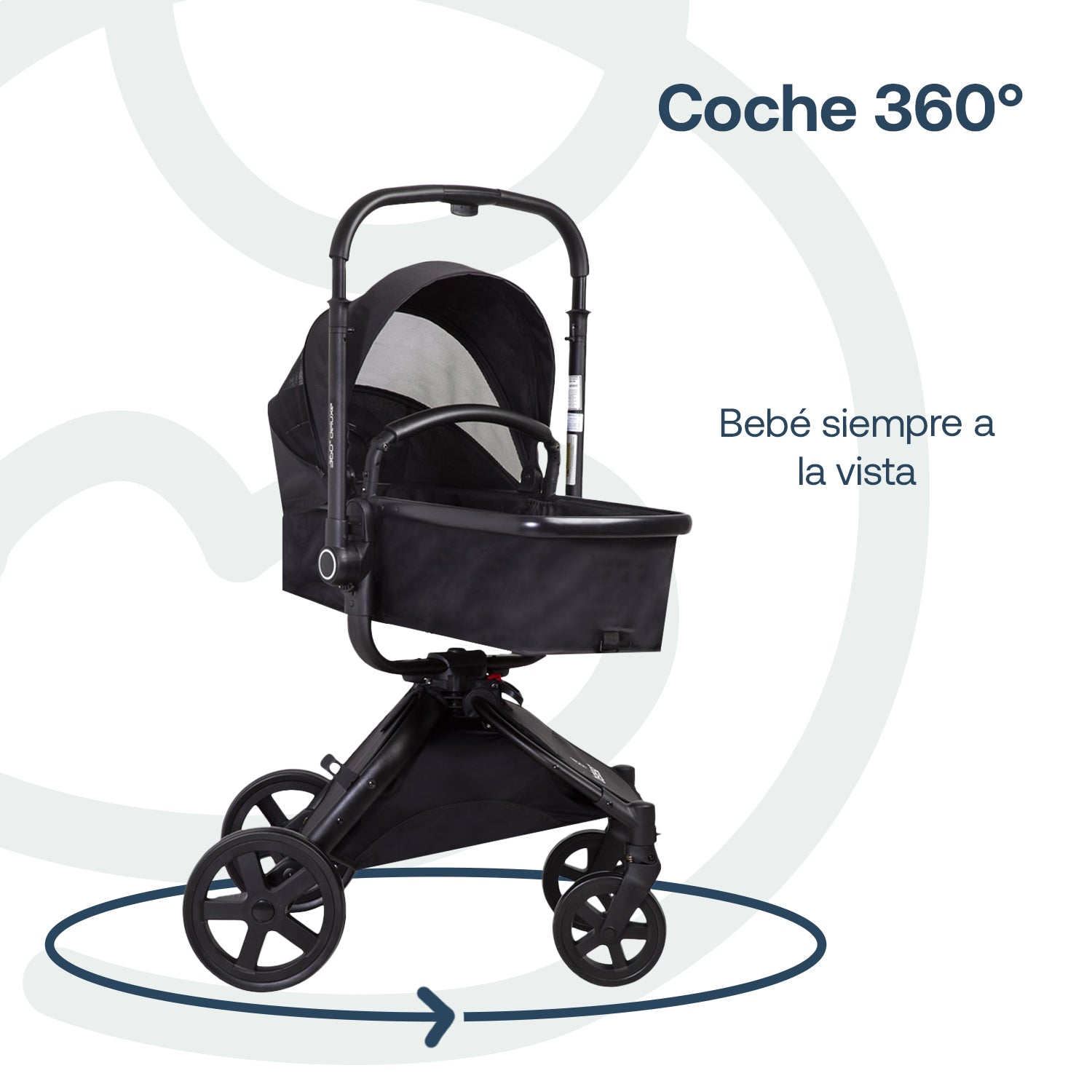 Coche Cuna travel system Deluxe 360° SX  Negro