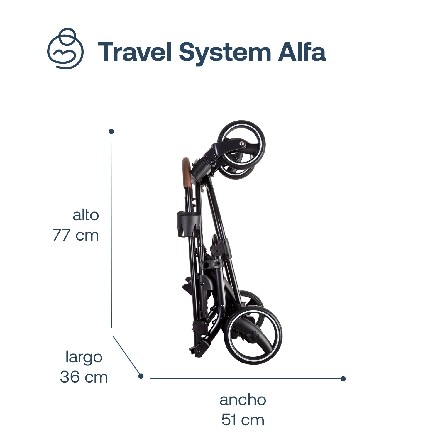 Coche Cuna travel system Alfa Nuevo Negro