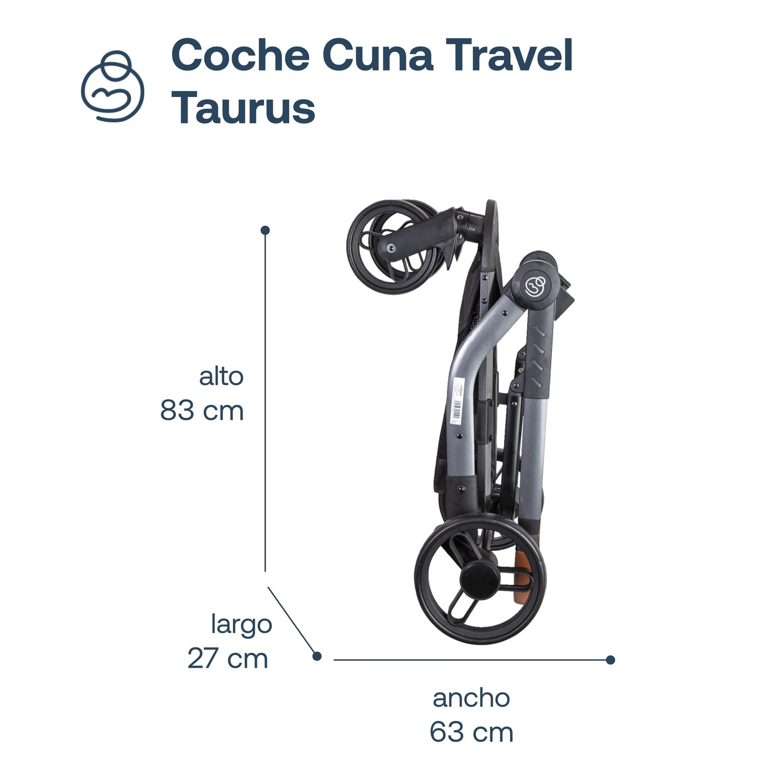 Coche Cuna travel system Taurus Gris