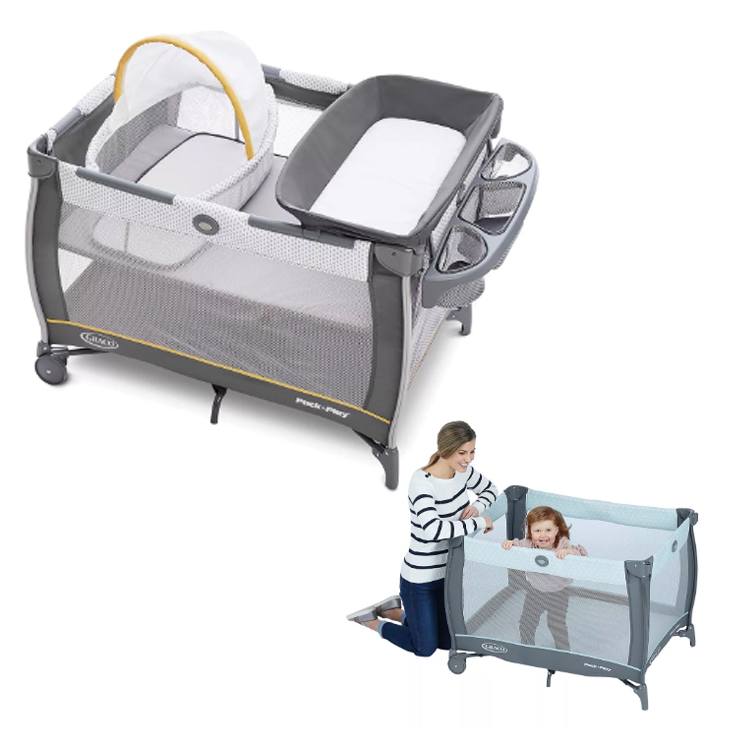 Cuna Pack and Play Care Suite Bassinet Playard Wells Graco