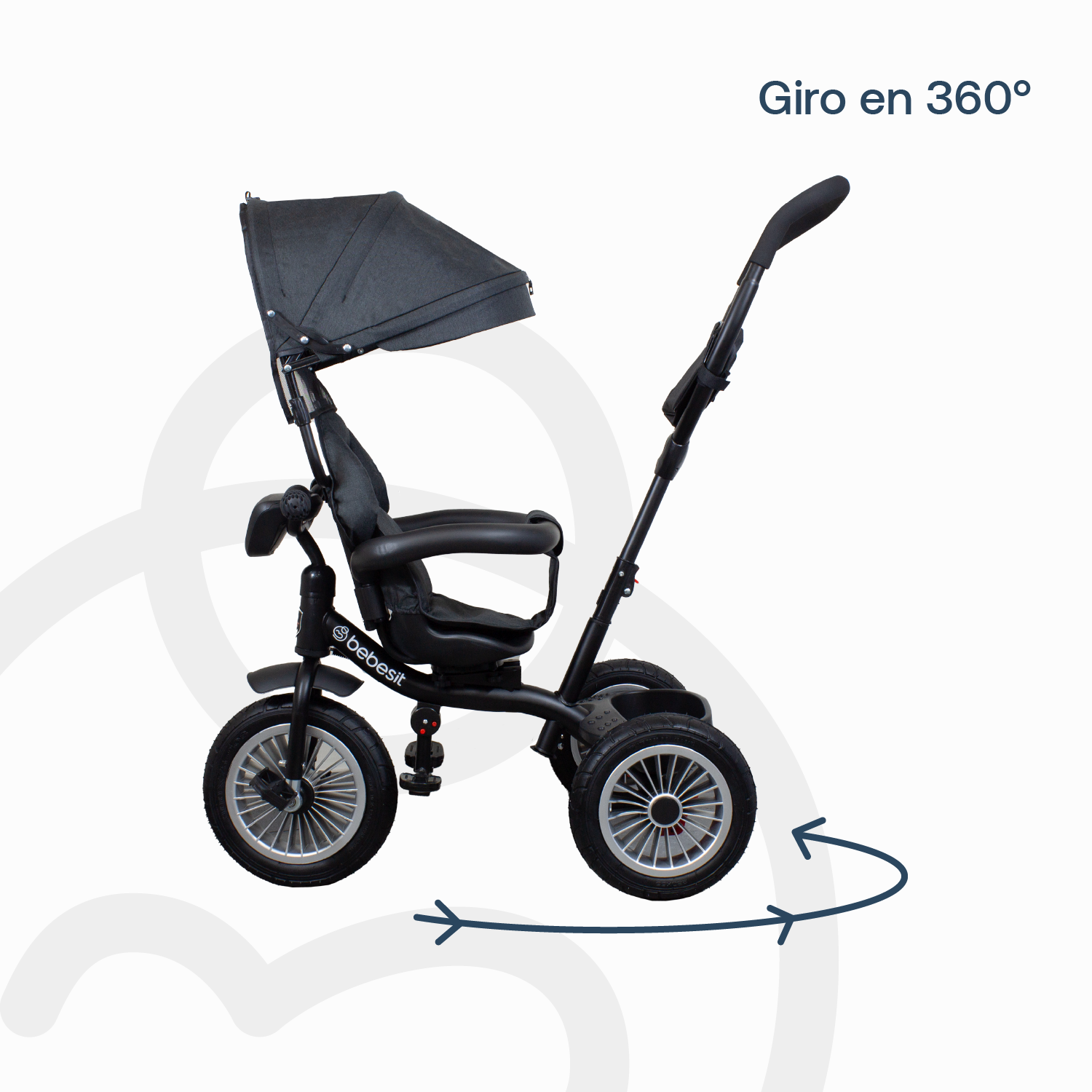 Triciclo Paseo Infantil 360 1326 LX Negro Bebesit