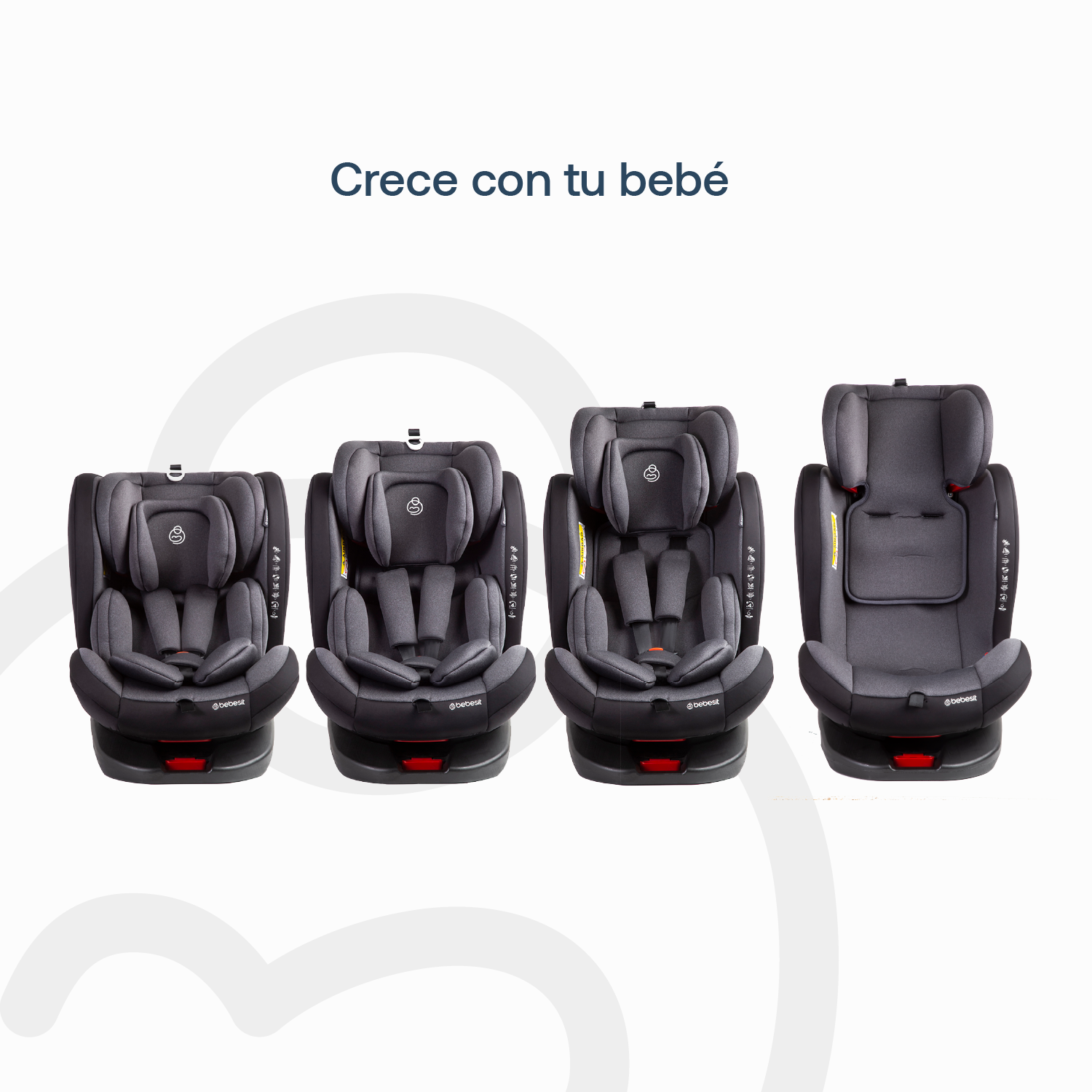 Silla de Auto Convertible 360° Isofix Saturn Gris