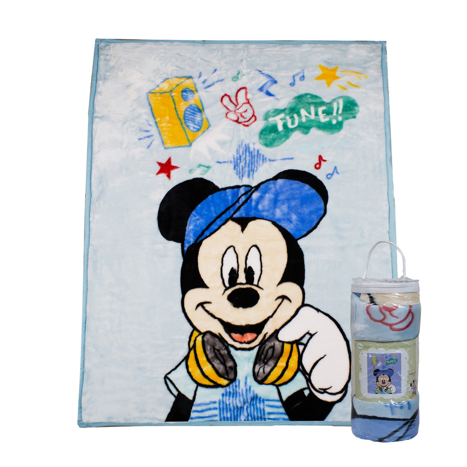 Frazada Ultra Soft Mickey Music 110x140cm Celeste Disney