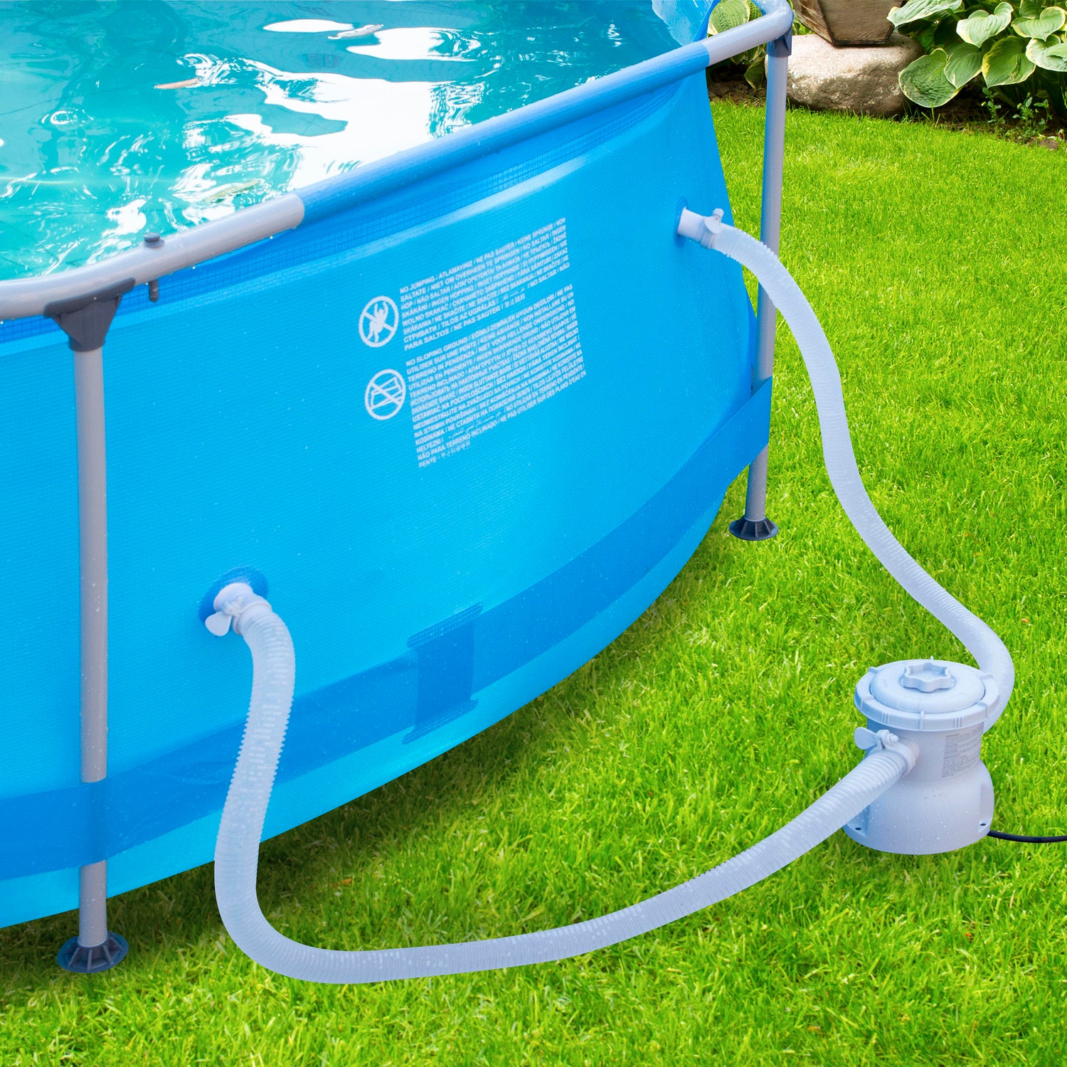 Piscina Estructural con Bomba y Cobertor 300x207x65cm BeSplash