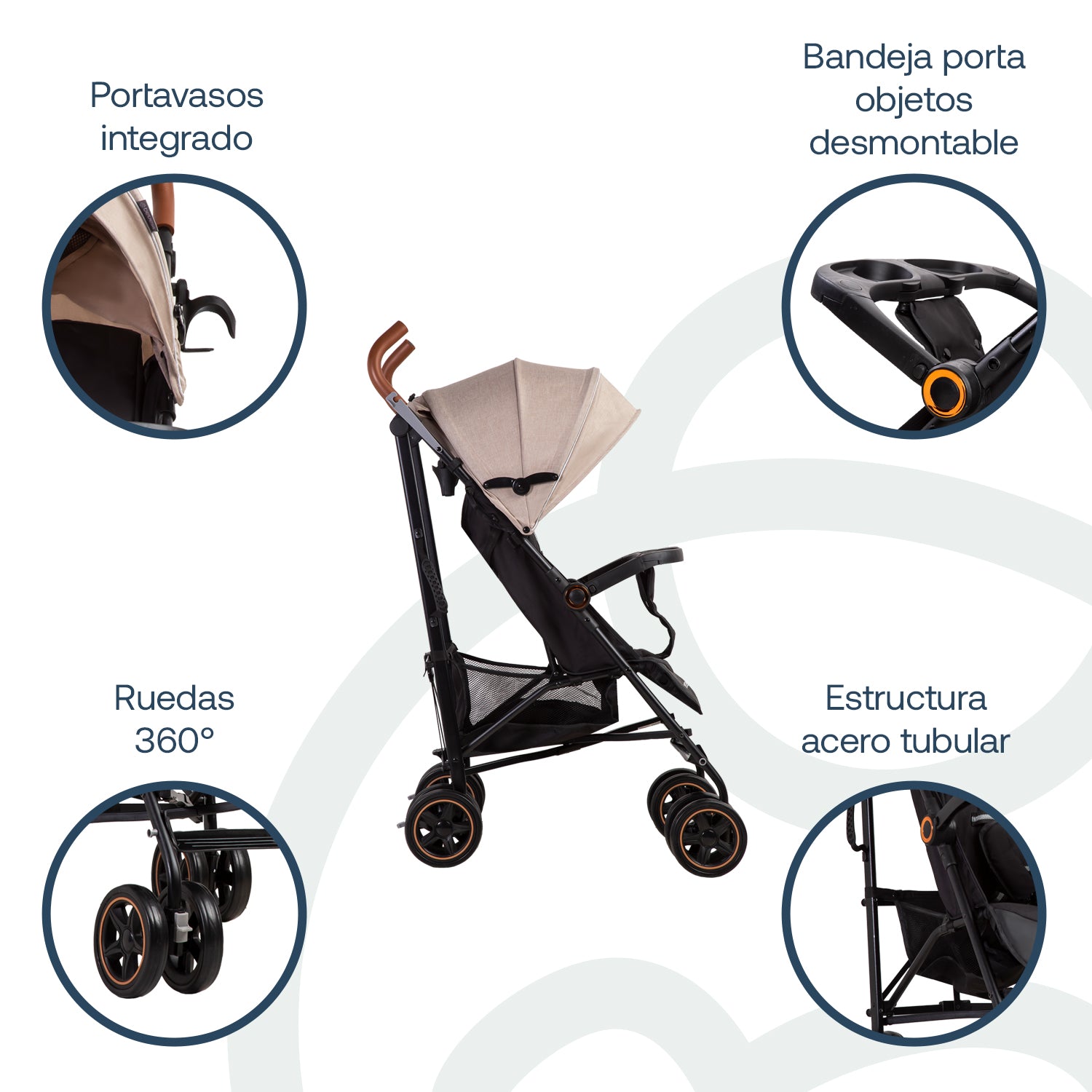 Coche Paragua Magic Ride Fiesta Beige Bebesit