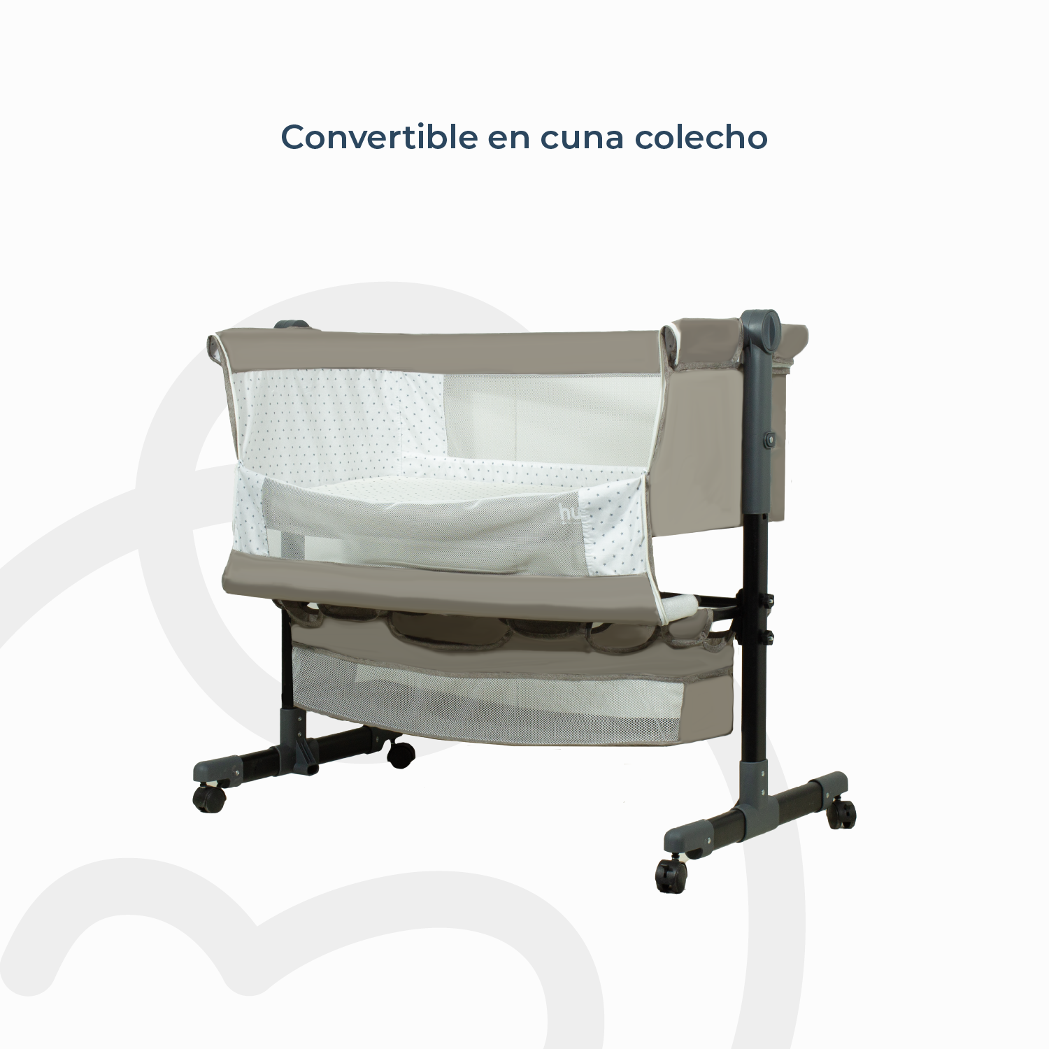 Cuna Colecho Cozy con Colchón Mosquitero y Canasto Beige Huvi