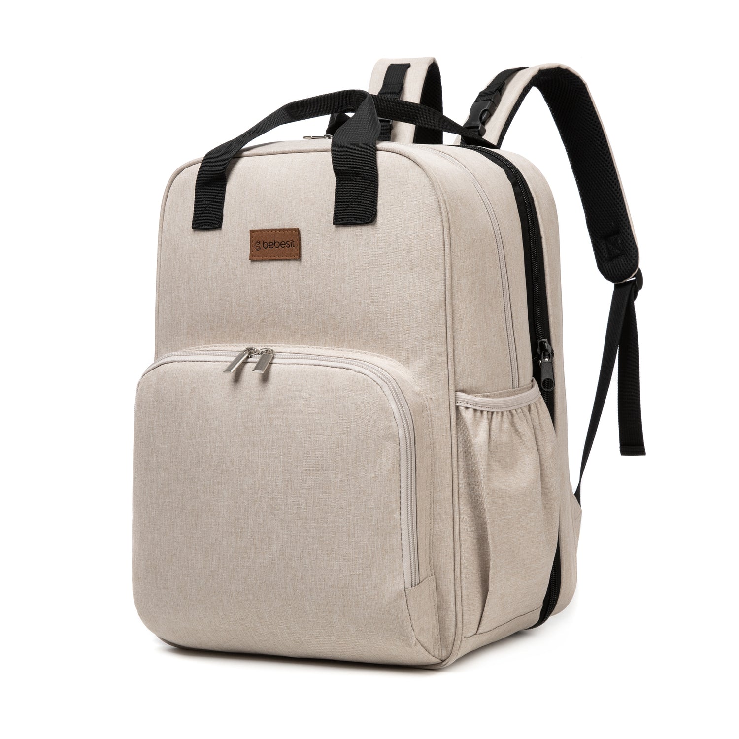 Mochila 3 Maternal En 1 Pañalera Cuna Y Mudador Portátil Beige