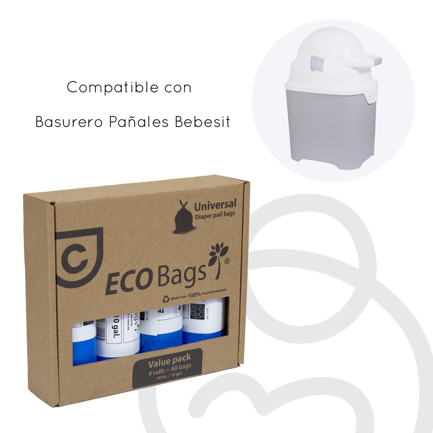 Bolsas Basura EcoBags 4x40 Bebesit