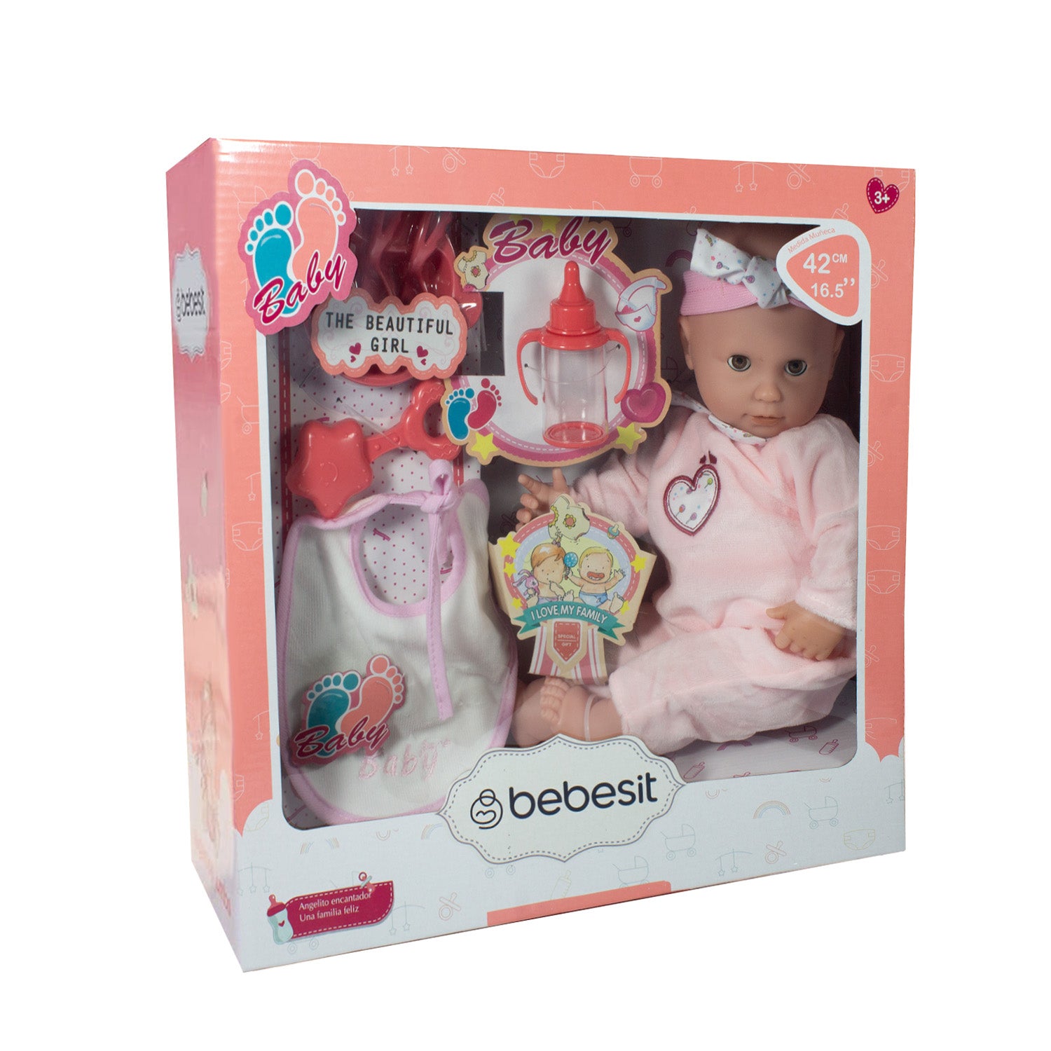 Muñeca Bebe Luna 42cm con accesorios