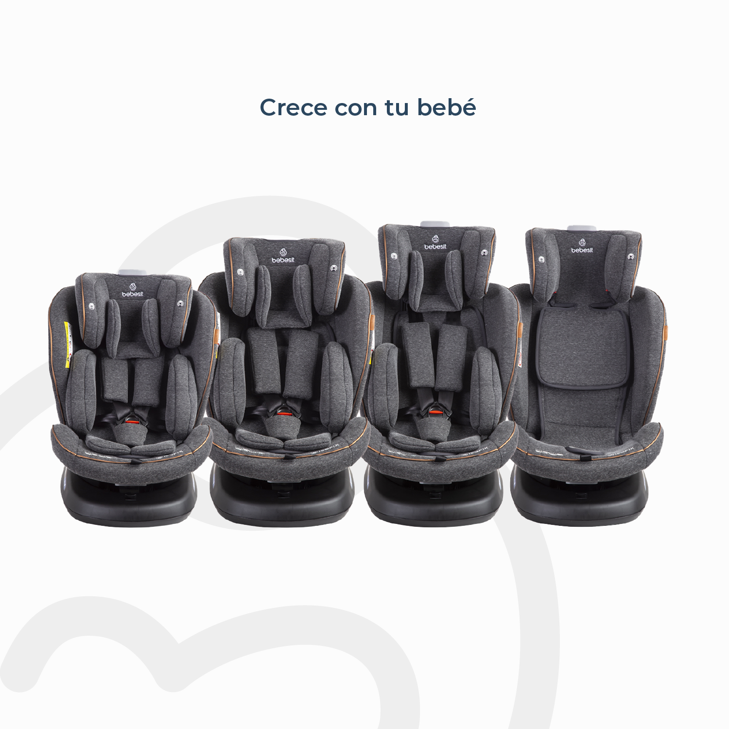 Silla de Auto Convertible Isofix Supra 360º Premium Gris