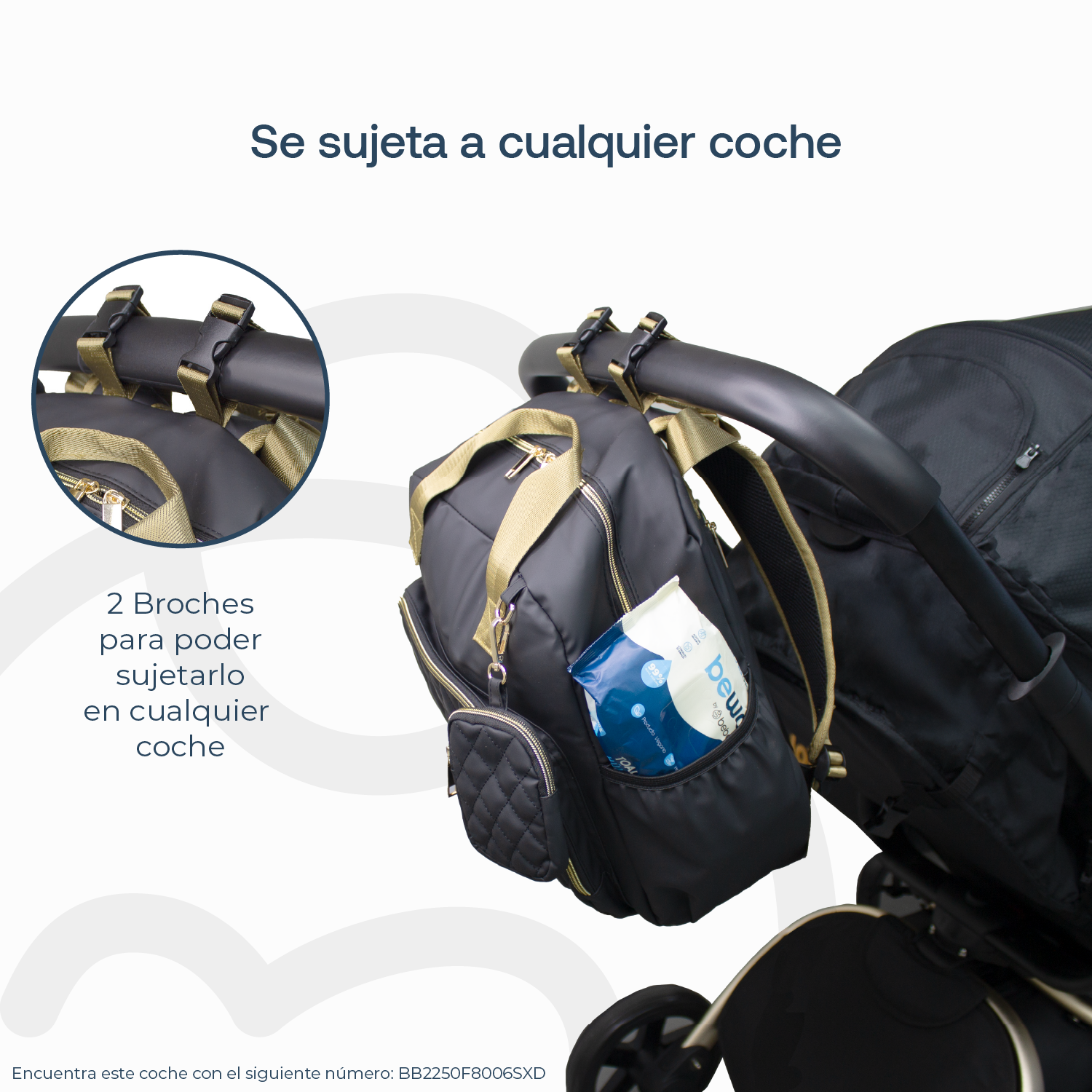 Mochila Maternal Premium Black Gold