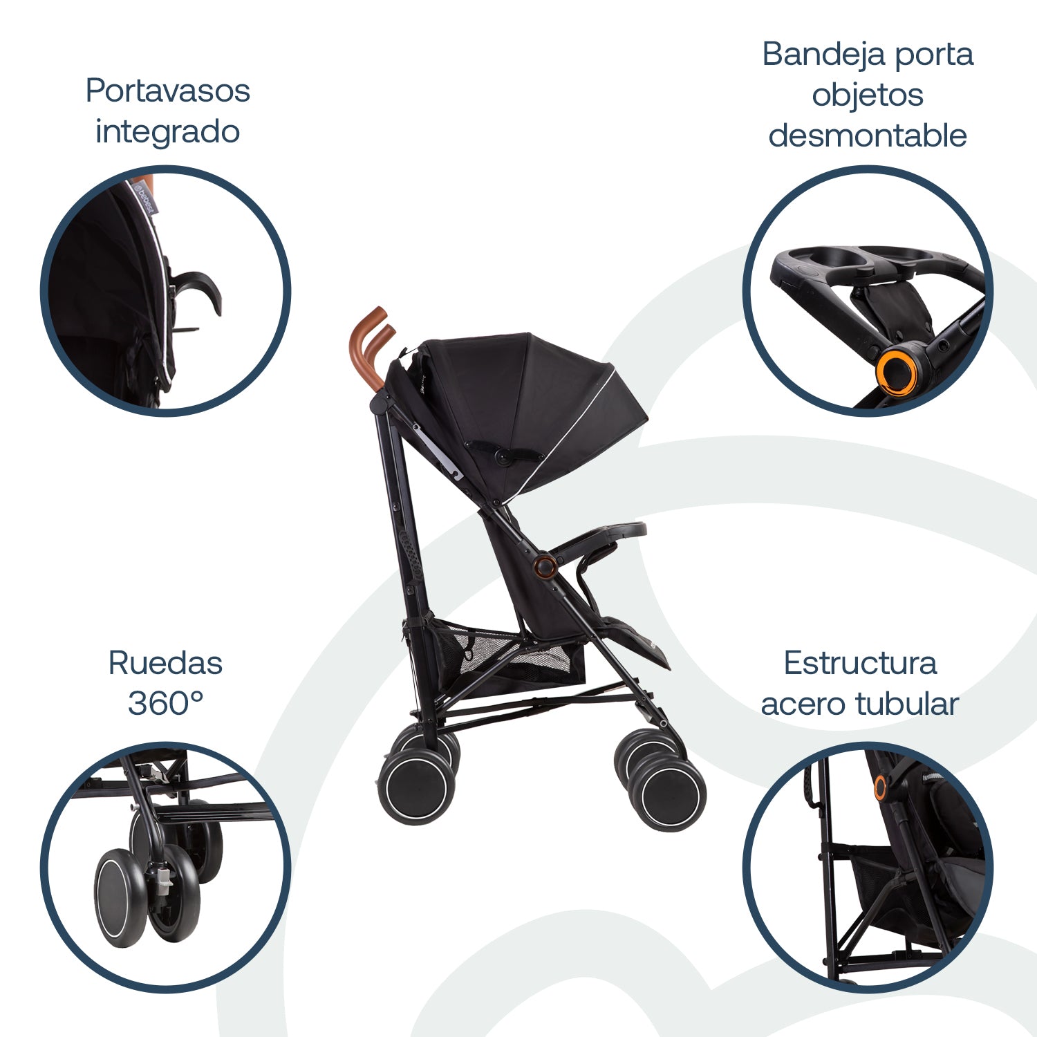 Coche Paragua Magic Ride Fiesta Negro Bebesit