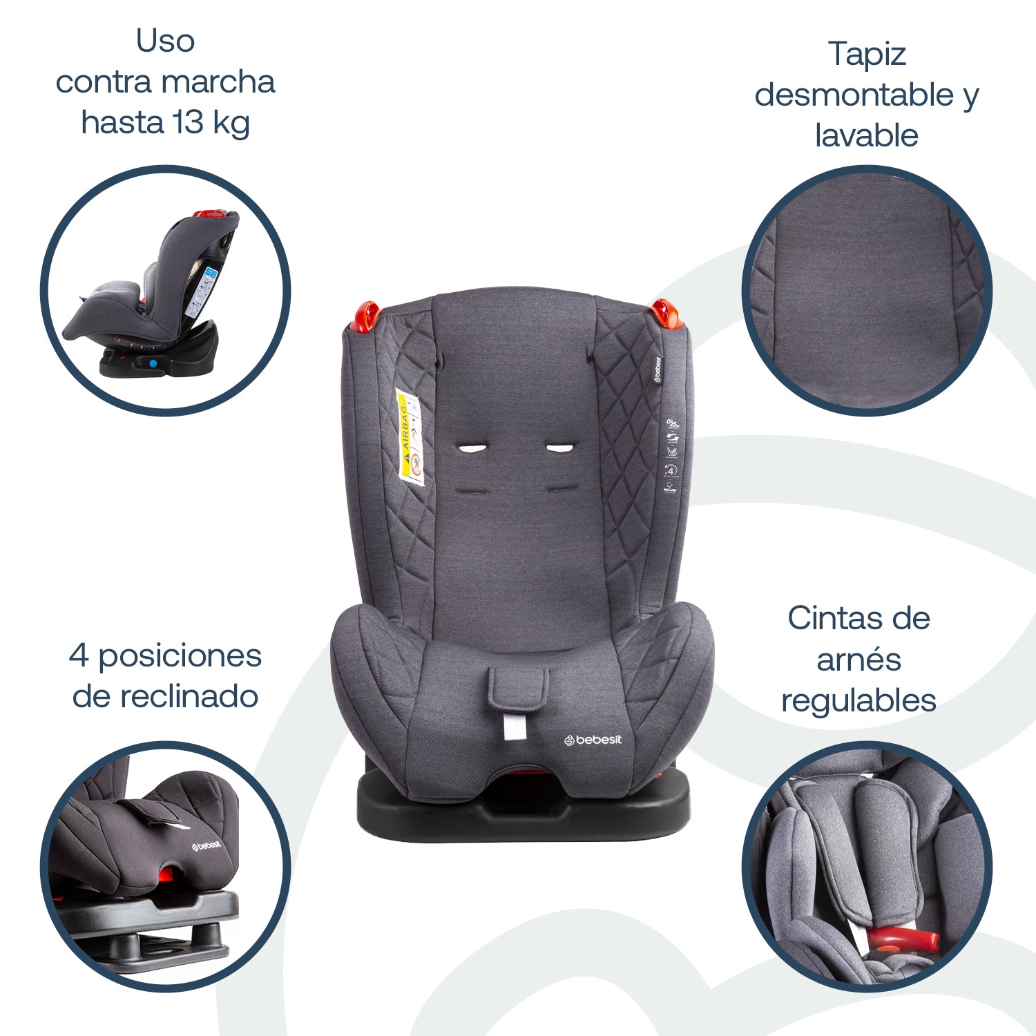 Silla de Auto Convertible Aries Gris claro