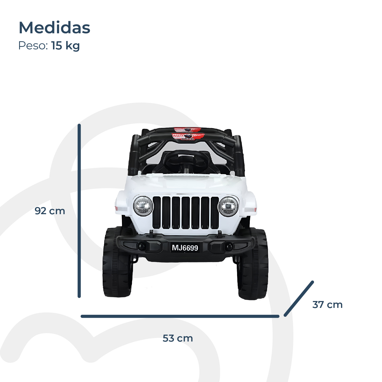 Auto a Batería Jeep Cherokee Blanco Bebesit